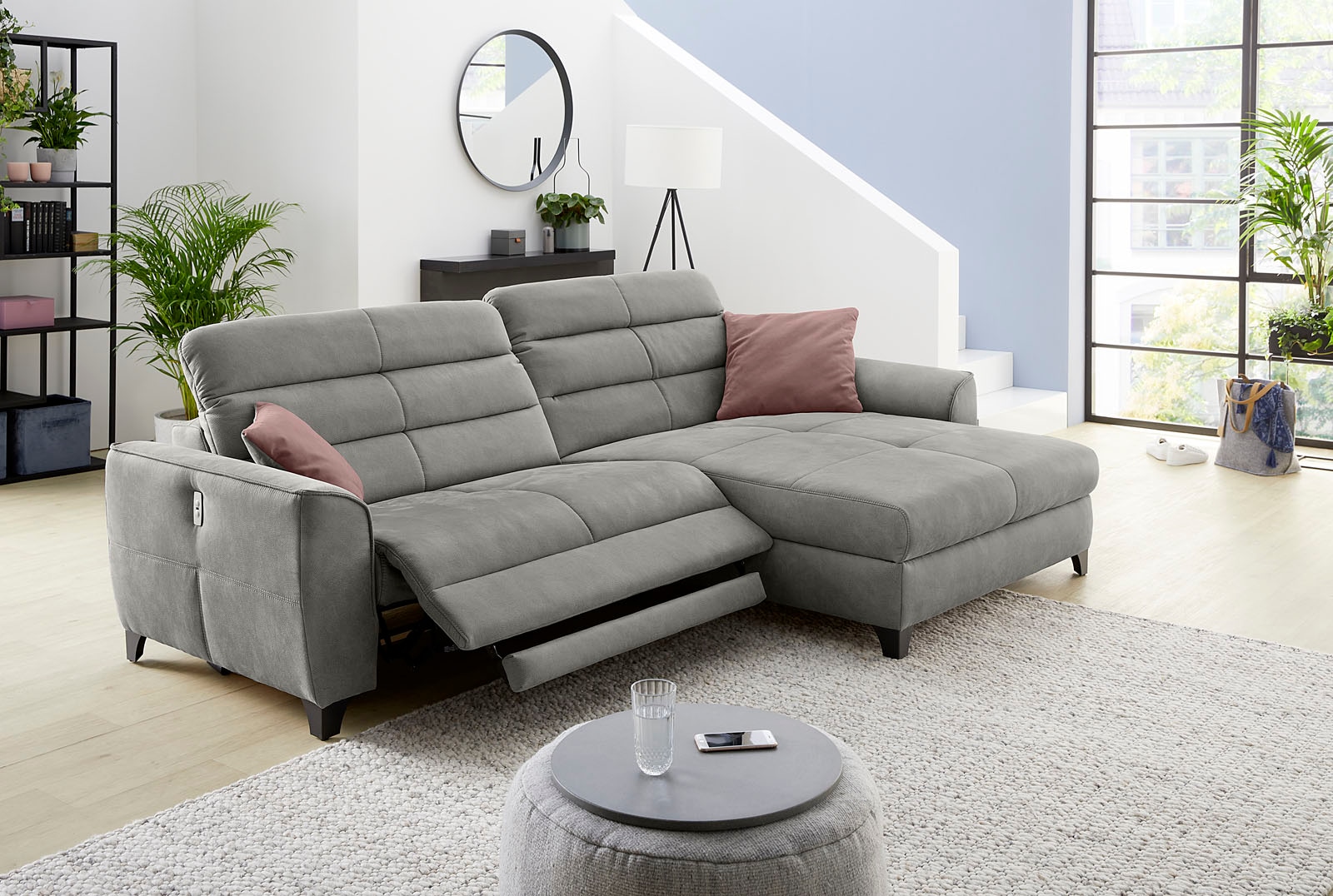 Jockenhöfer Gruppe Ecksofa »Double One L-Form«, mit 2x 120cm breiten, elektromotorischen Relaxfunktionen