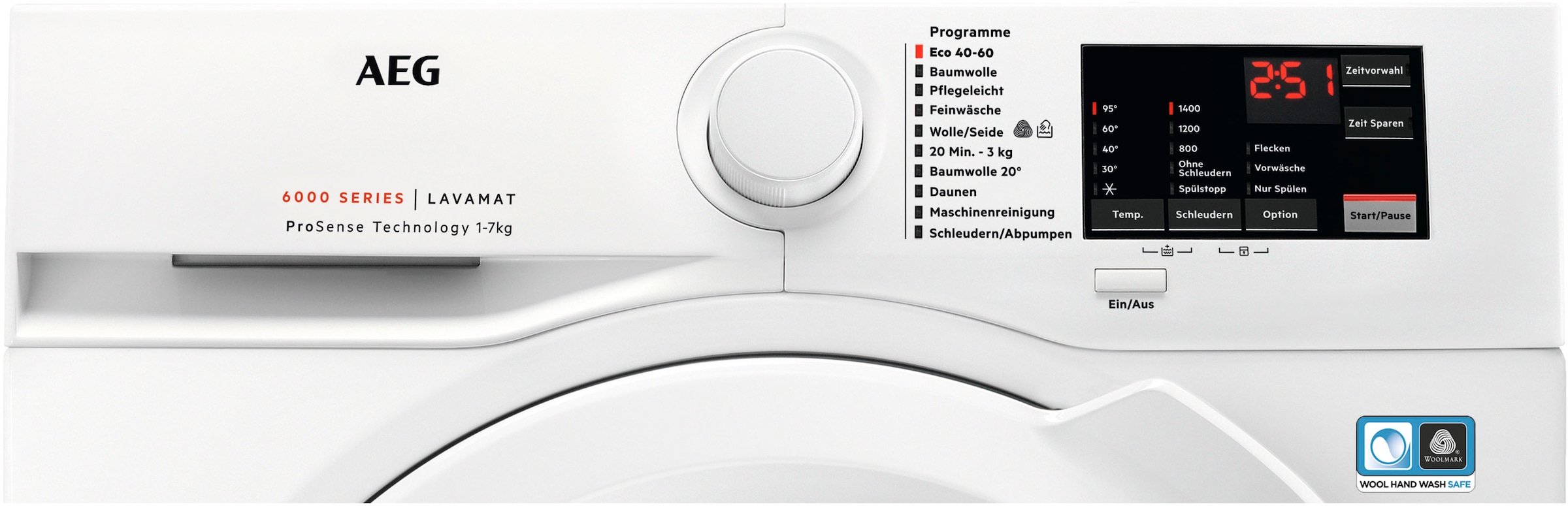 AEG Waschmaschine »L6FBG51470 914921727«, 7 kg, 1400 U/min, ProSense Mengenautomatik