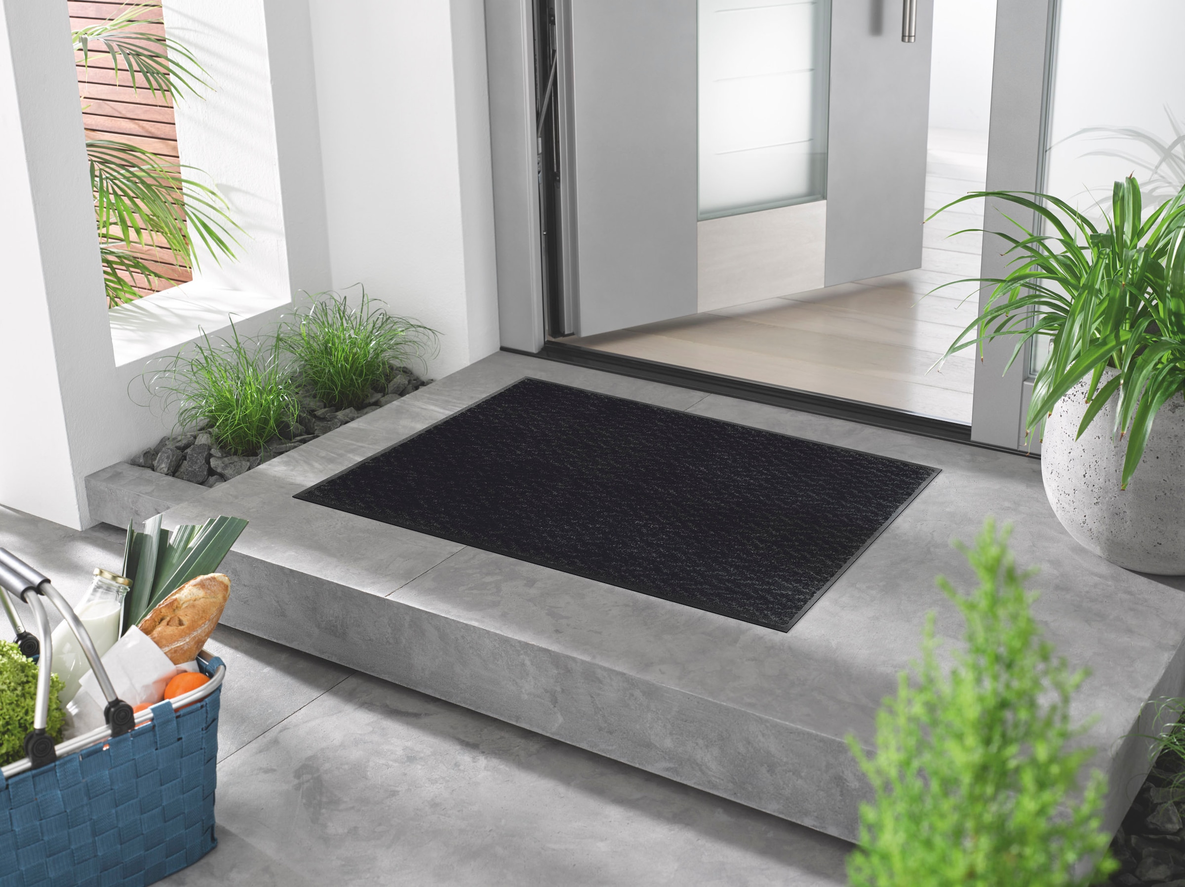 wash+dry by Kleen-Tex Teppich »Duo Charcoal« rechteckig 9 mm Höhe rutschhemmend, In- und Outdoor geeignet, waschbar