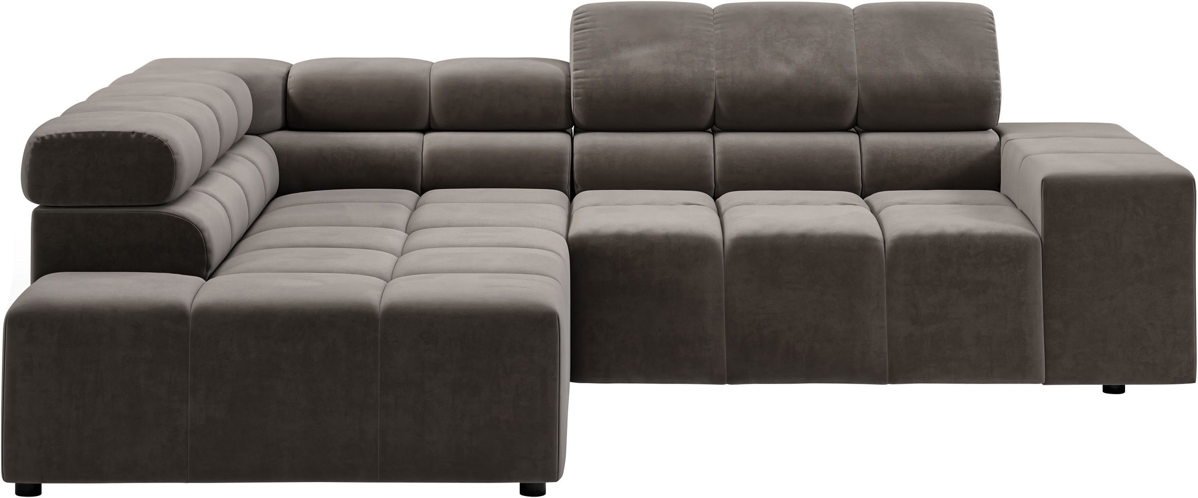 INOSIGN Ecksofa »Ancona, incl. Kopfteilverstellung + 3 Zierkissen, L-Form, bequem«, wahlweise motorische Sitztiefenverstellung, B/T(H: 249/215/70 cm
