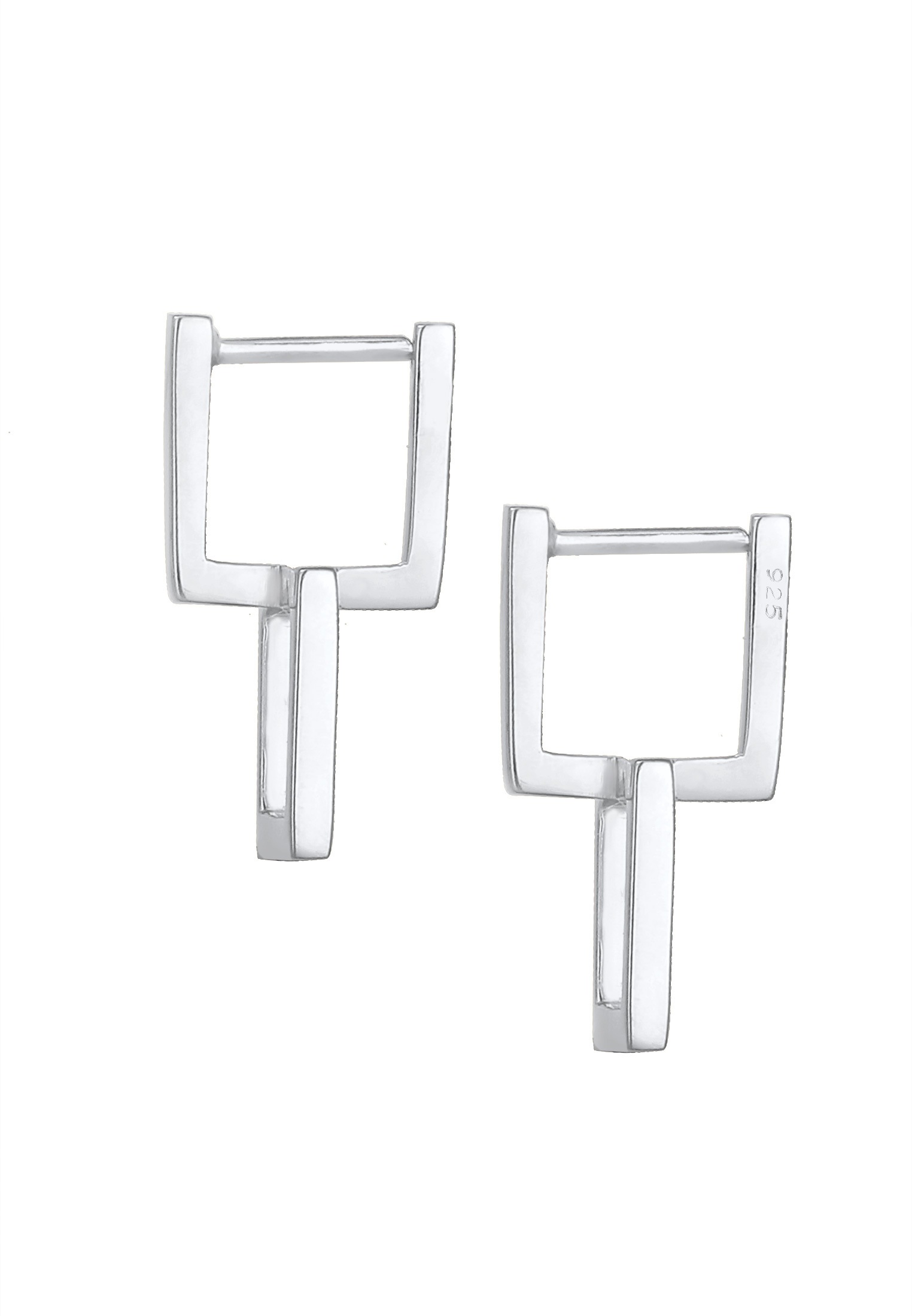 Elli Paar Ohrstecker »Ohrringe Creolen Eckig Quadrat 925 Silber«
