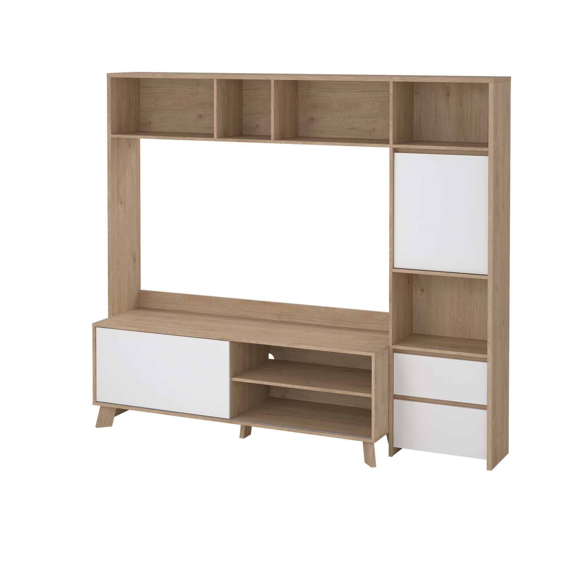 INOSIGN Wohnwand »Next, TV-Wand, TV-Möbel, Wohnwand, Sideboard«, mit Schiebetür und 2 Schubladen, Breite 209 cm, Höhe 182 cm