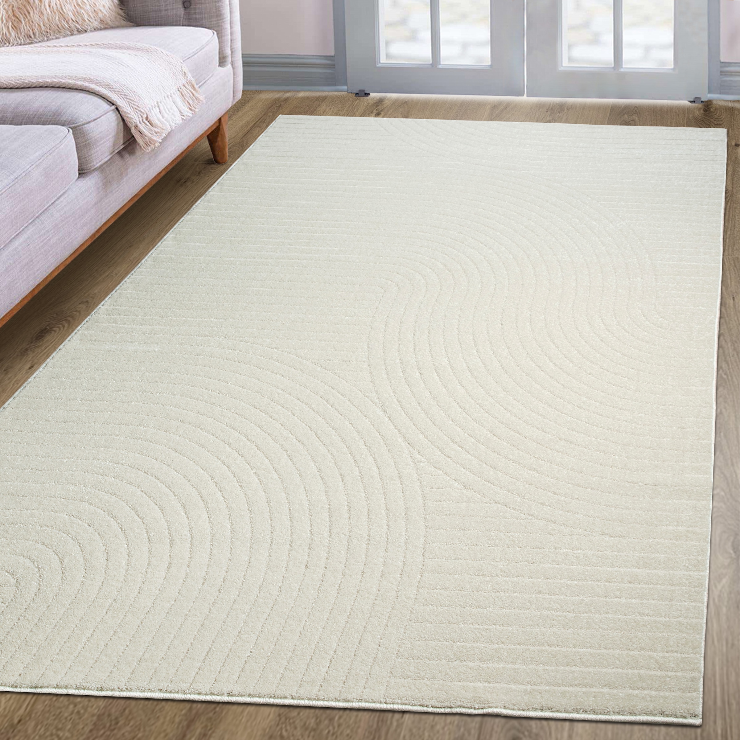 OTTO home Teppich »Revea, Zen Garden-Design in Hoch-Tief-Struktur,« rechteckig 9 mm Höhe 3D-Effekt, softer Kurzflor, pflegeleicht, Scandi-Look