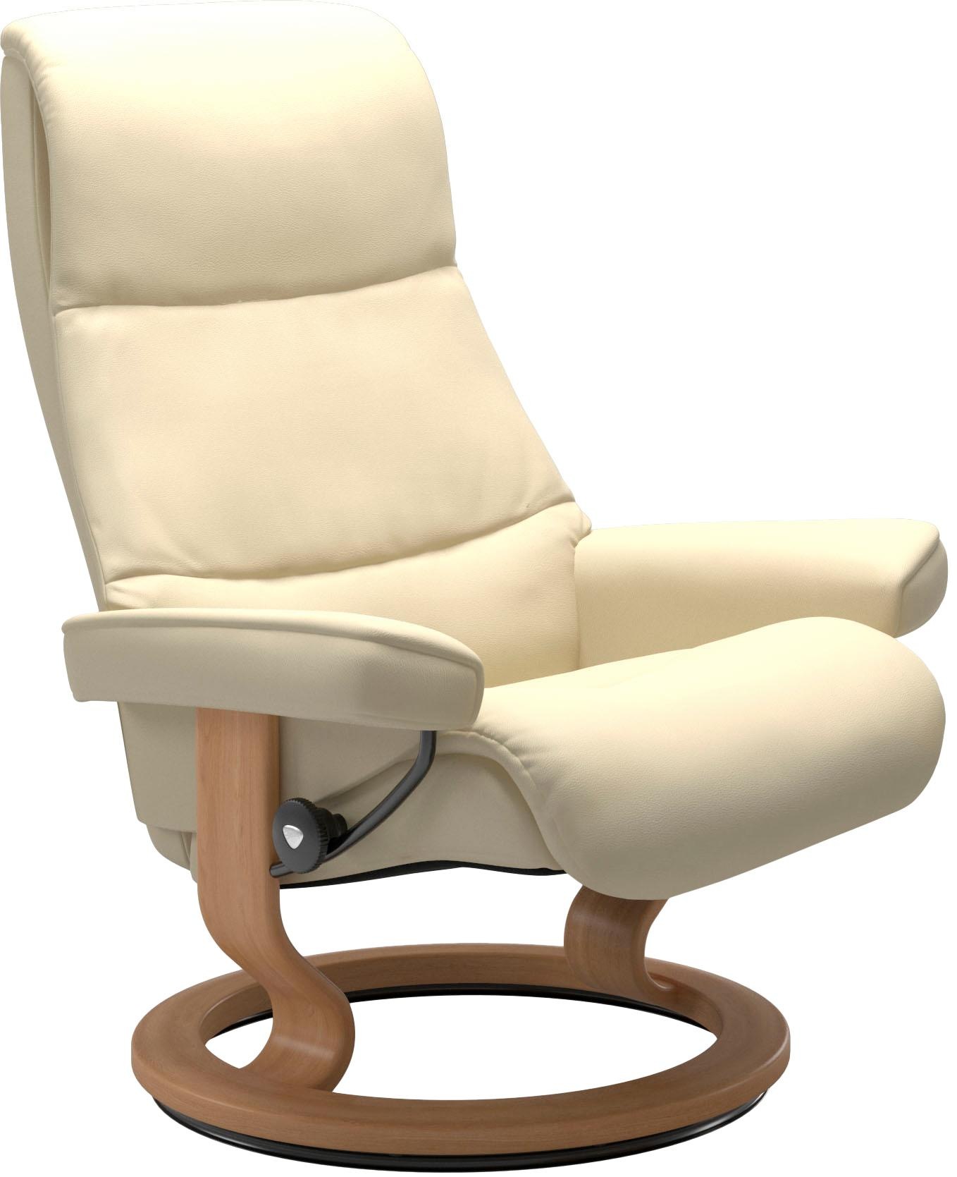 Stressless® Relaxsessel »View«, (Set, Relaxsessel mit Hocker), mit Classic Base, Größe M,Gestell Eiche