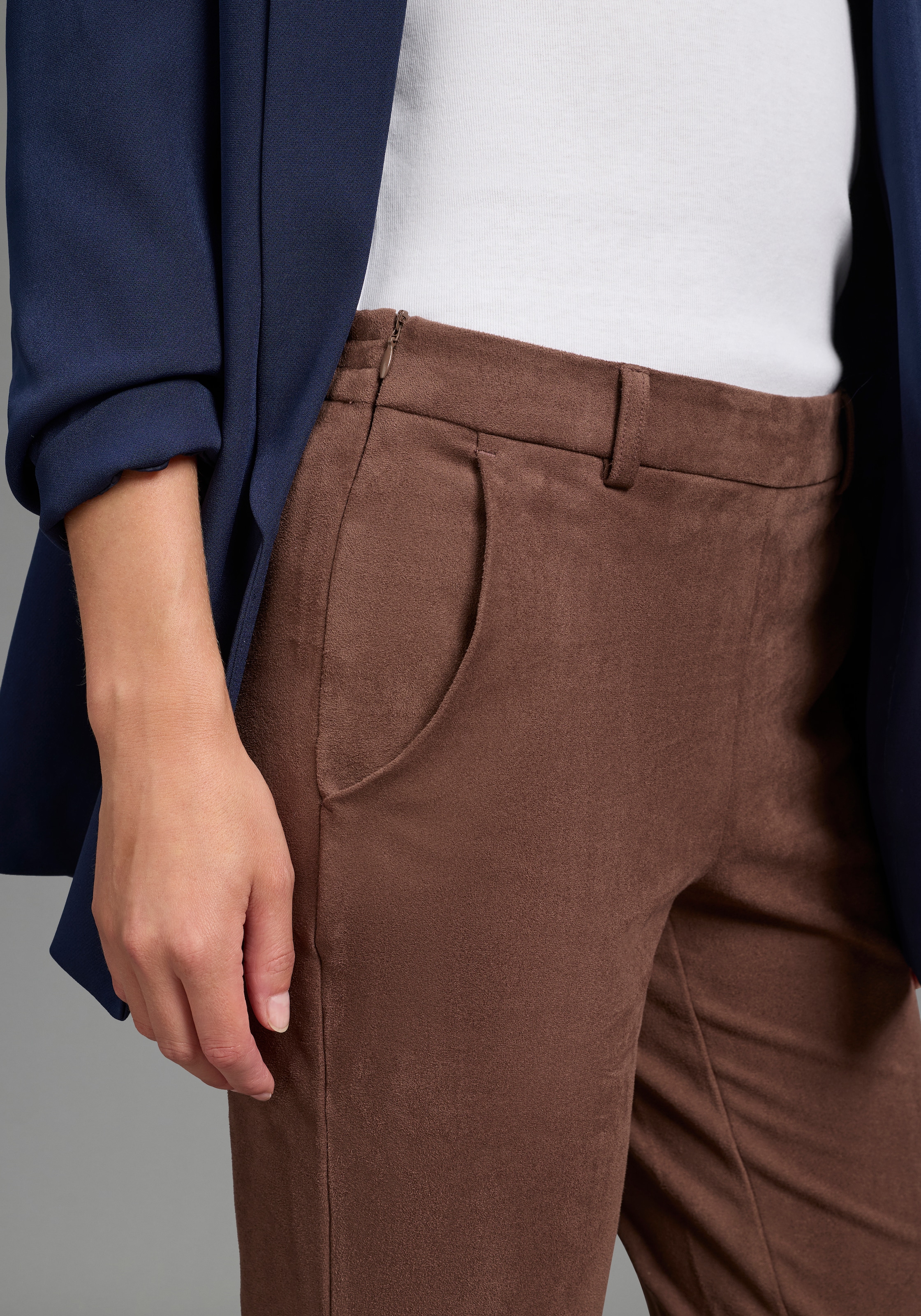Laura Scott Lederimitathose  Bootcut-Passform, Weiches, elastisches Wildlederimitat