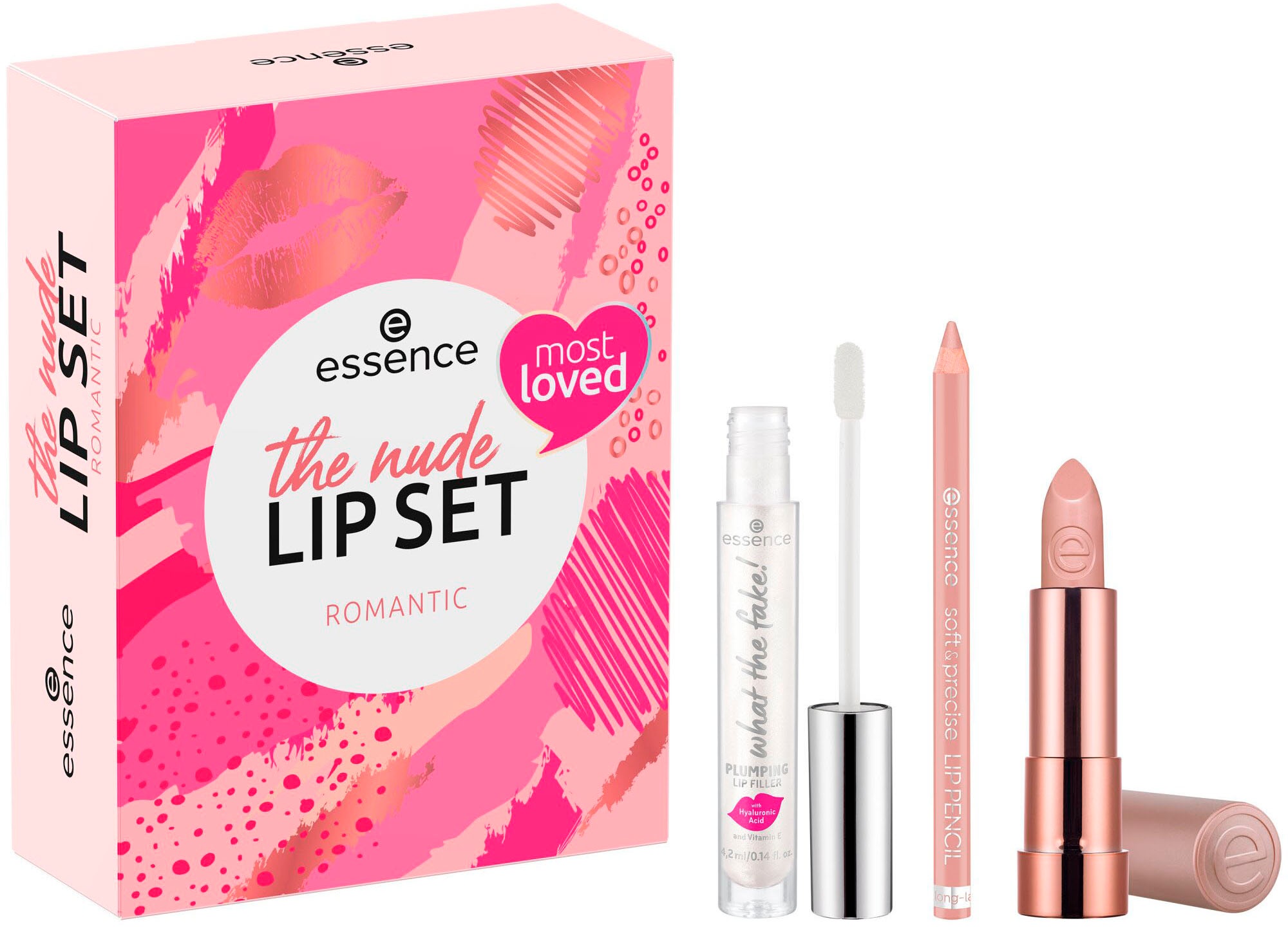 Essence Lippenpflege-Set »the nude lip set romantic«, (Set, 3 tlg.)