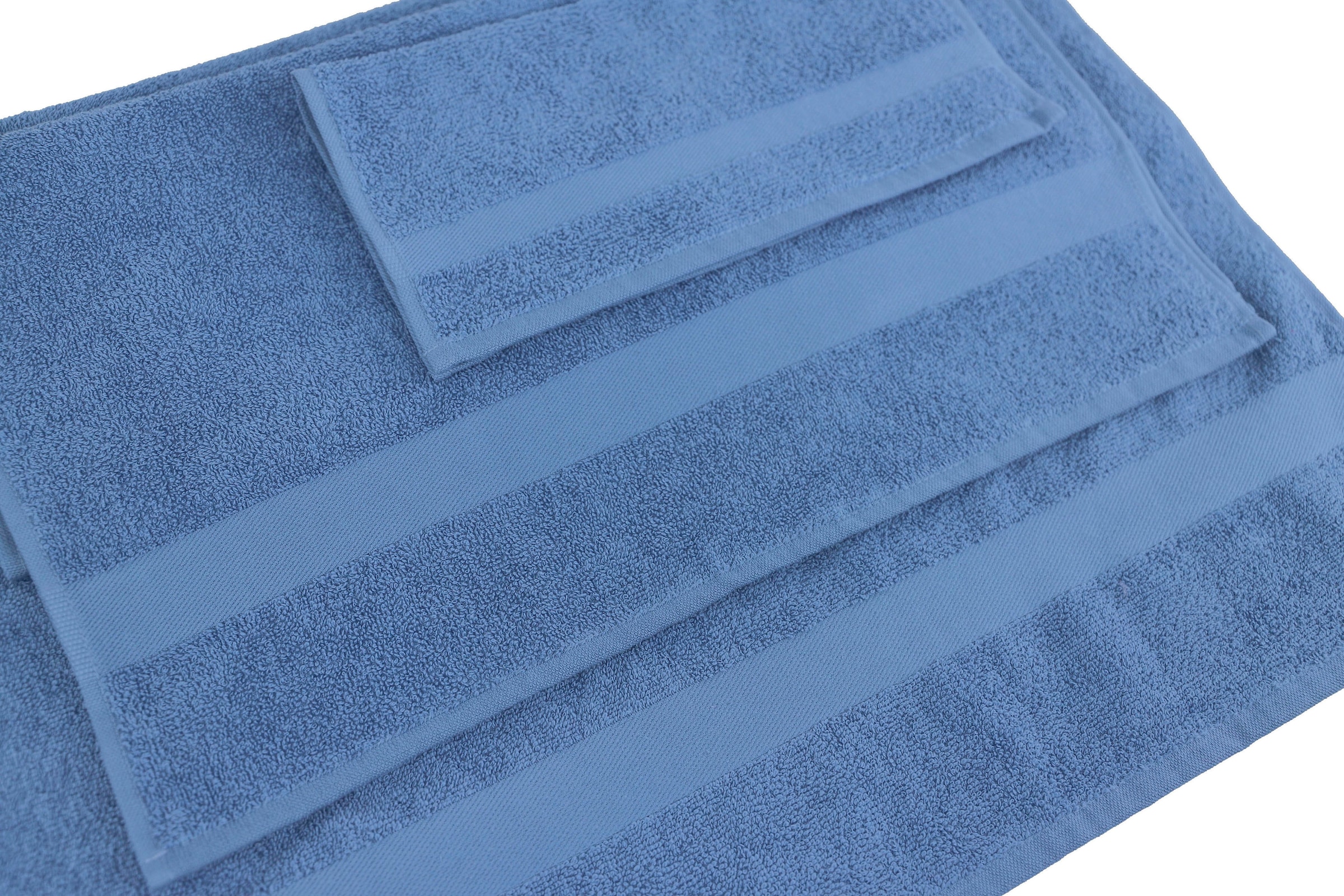 my home Handtuch Set »Nela«, Set, 6 tlg., Walkfrottier, mit Bordüre, einfarbiges  Handtuch-Set aus 100% Baumwolle | Handtuch-Sets