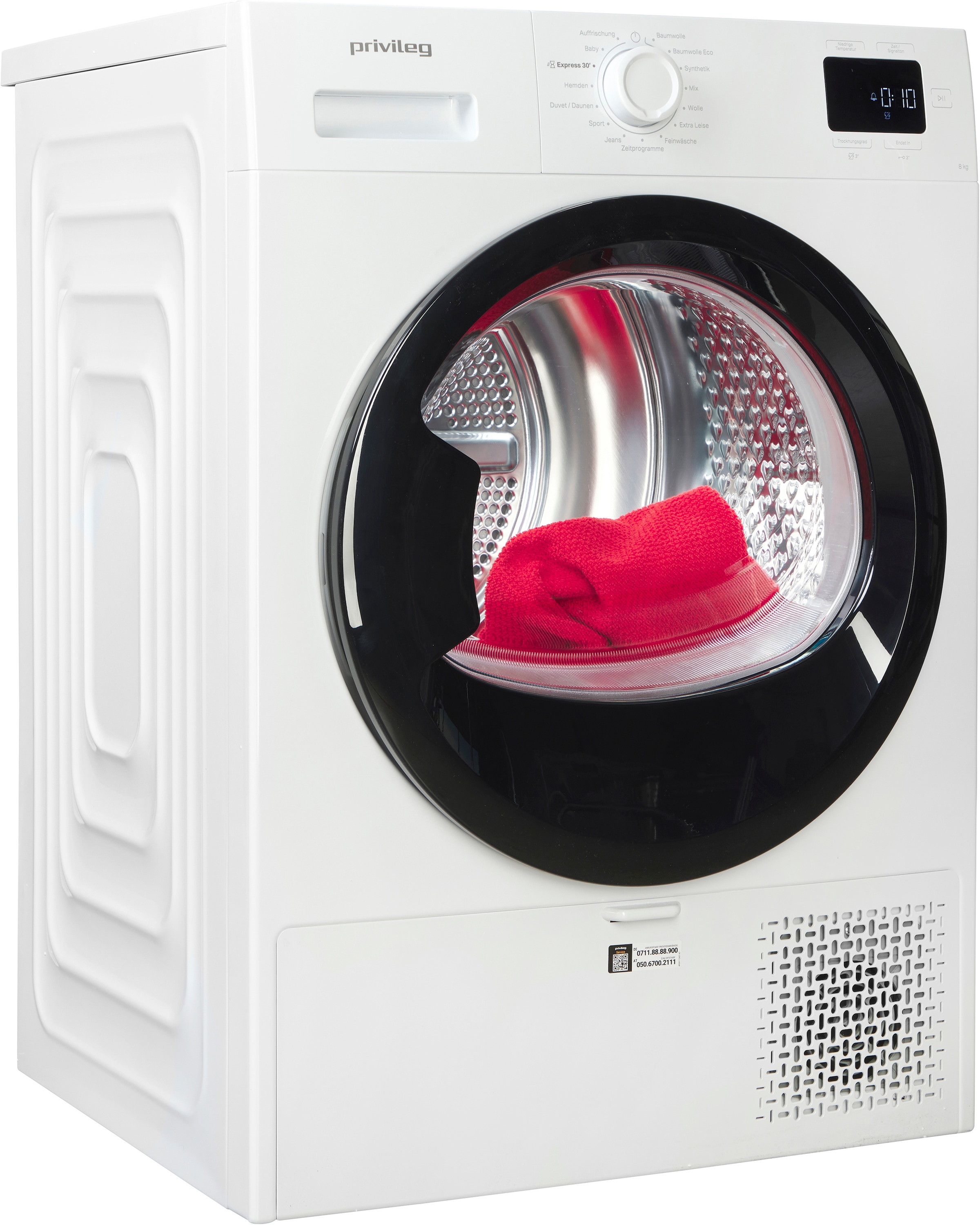 Privileg Wärmepumpentrockner »PT 840C W« MyTimeDryer Knitterschutz – verhindert die Bildung von Knitterfalten