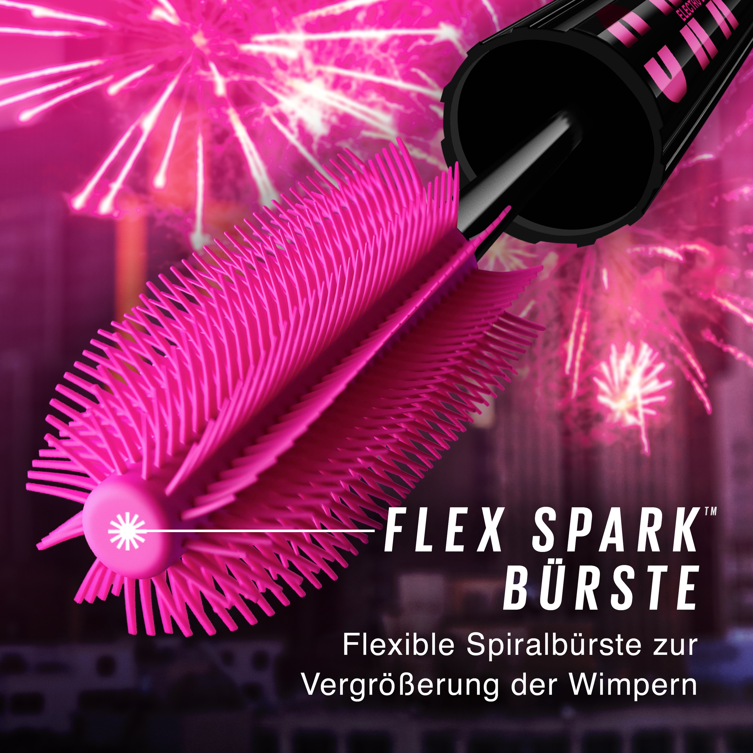 MAYBELLINE NEW YORK Mascara »Maybelline New York Firework Electro Black Mascara«, Glanz und intensives Schwarz, kein Verklumpen, für mehr Volumen.