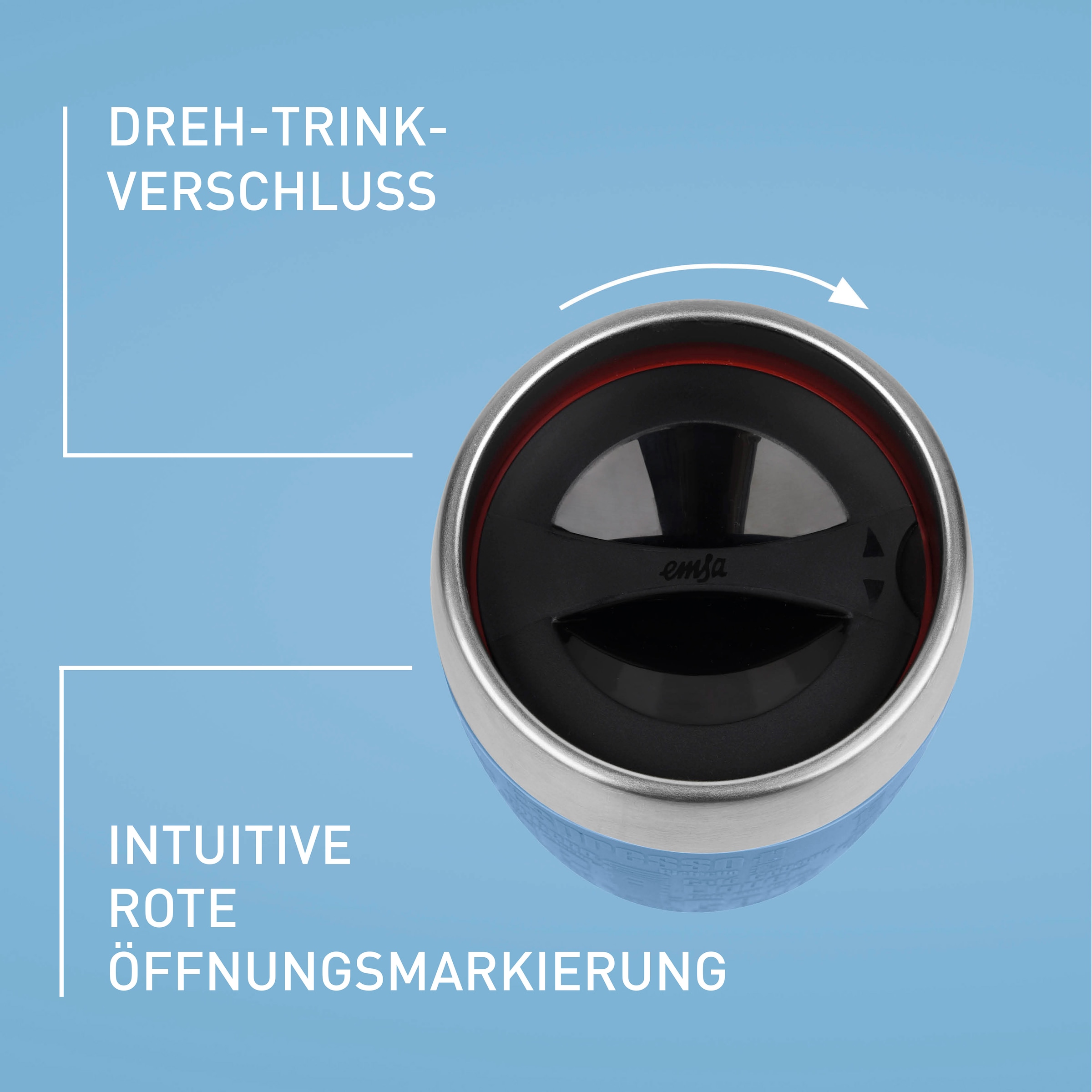 Emsa Thermobecher »Travel Cup« 0,2 Liter, Edelstahl, Trink- und Eisbecher, gummierte Manschette