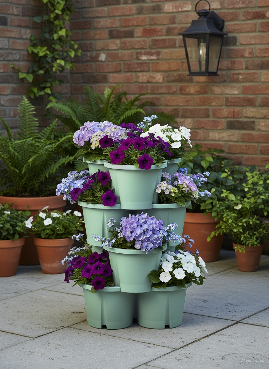 KHW Pflanzkübel »Pflanzturm Demeter« Vertikales Gärtnern auf kleinstem Raum, verschiedene Farben