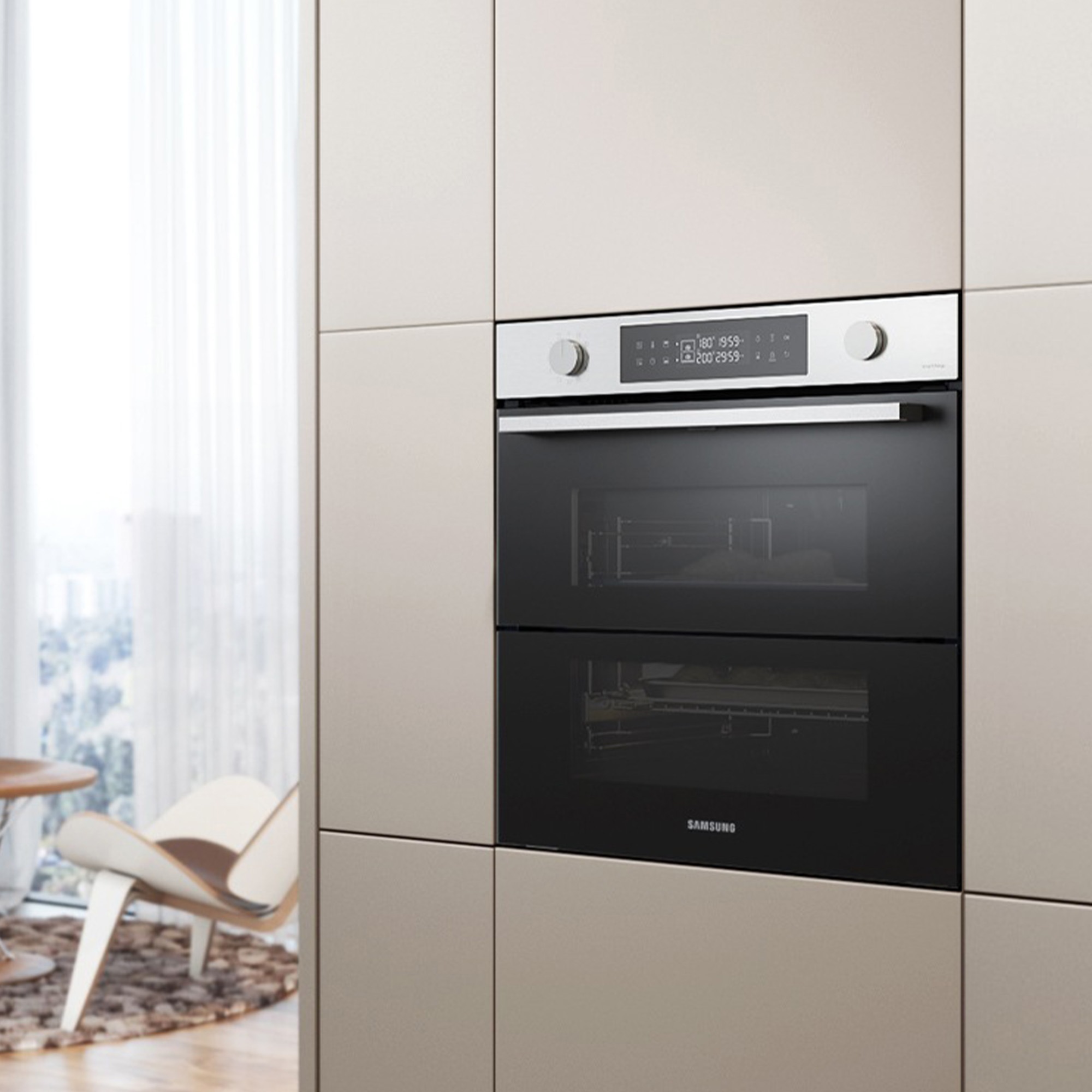 Samsung Einbaubackofen  »NV7B4550VAS/U1«, Pyrolyse-Selbstreinigung, Dual Cook Flex