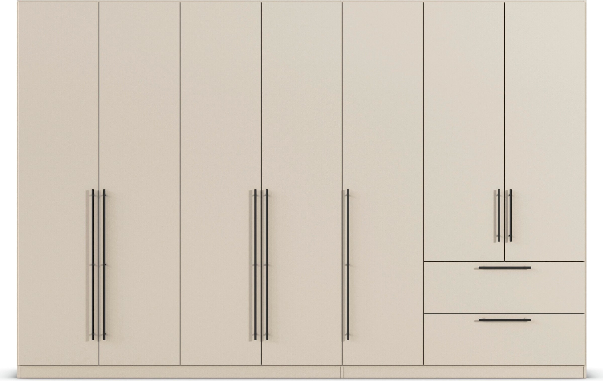 rauch Kleiderschrank »Drehtürenschrank Schrank Garderobe Wäscheschrank Schlafzimmer AVOLA«, (in 3 verschiedenen Ausstattungen BASIC/CLASSIC/PREMIUM), mit hochwertigen Stangengriffen aus Metall in Schwarz MADE IN GERMANY