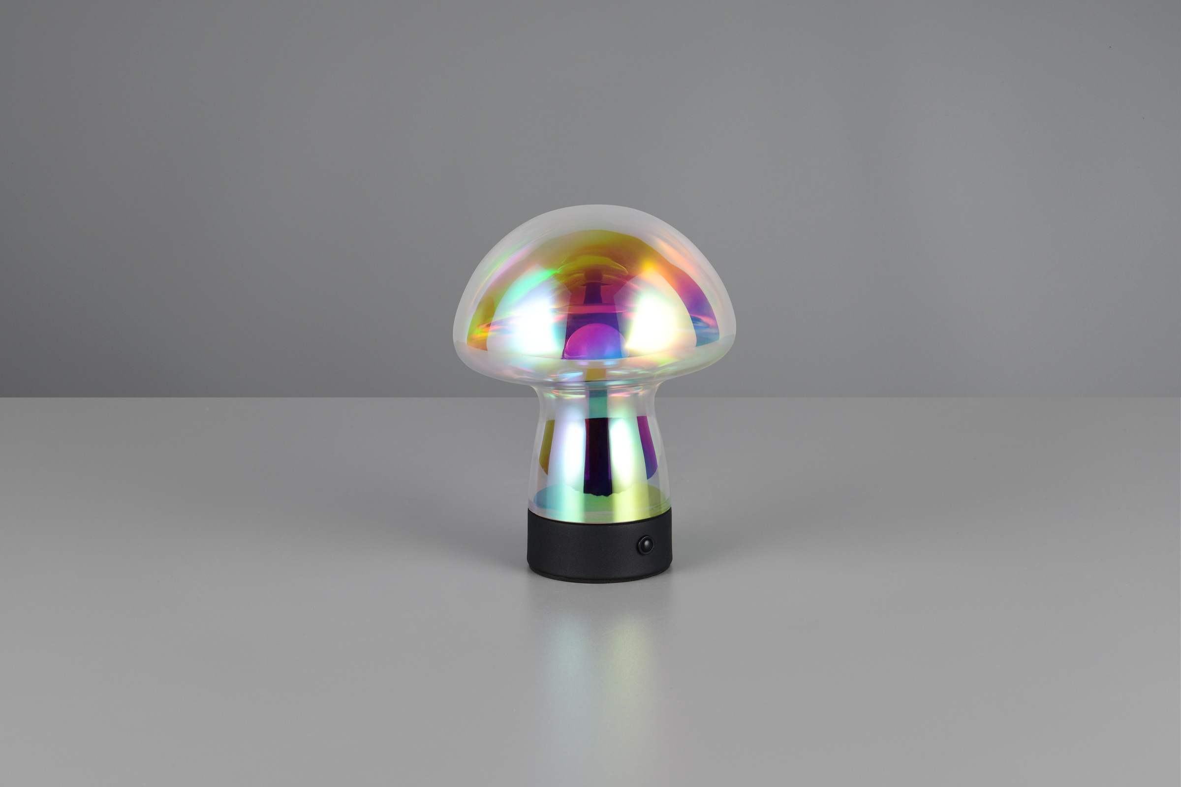 REALITY Leuchten LED Tischleuchte »DOOLEY, Akku LED Tischlampe aus Glas, Höhe 18 cm Ø 14cm, IP20 1,5W LED« LED-Board 1 Stk. Warmweiß 140 Lumen 3000K warmweiß, Touchdimmer, USB-Ladeanschluss