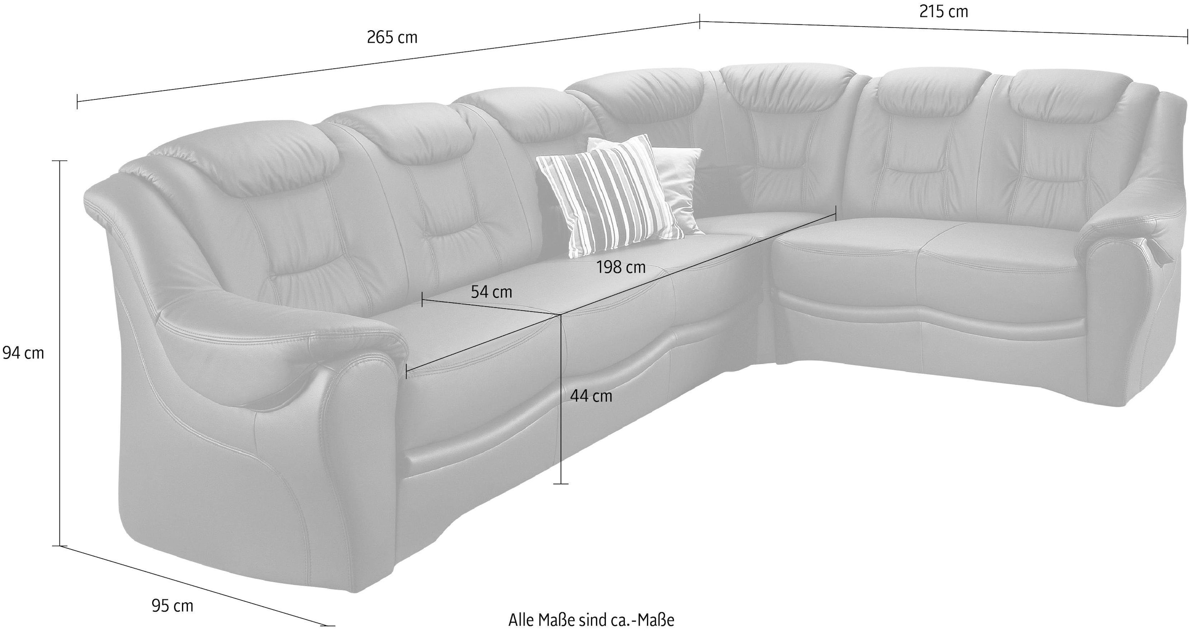 sit&more Ecksofa »Bellevue L-Form«, wahlweise mit Bettfunktion