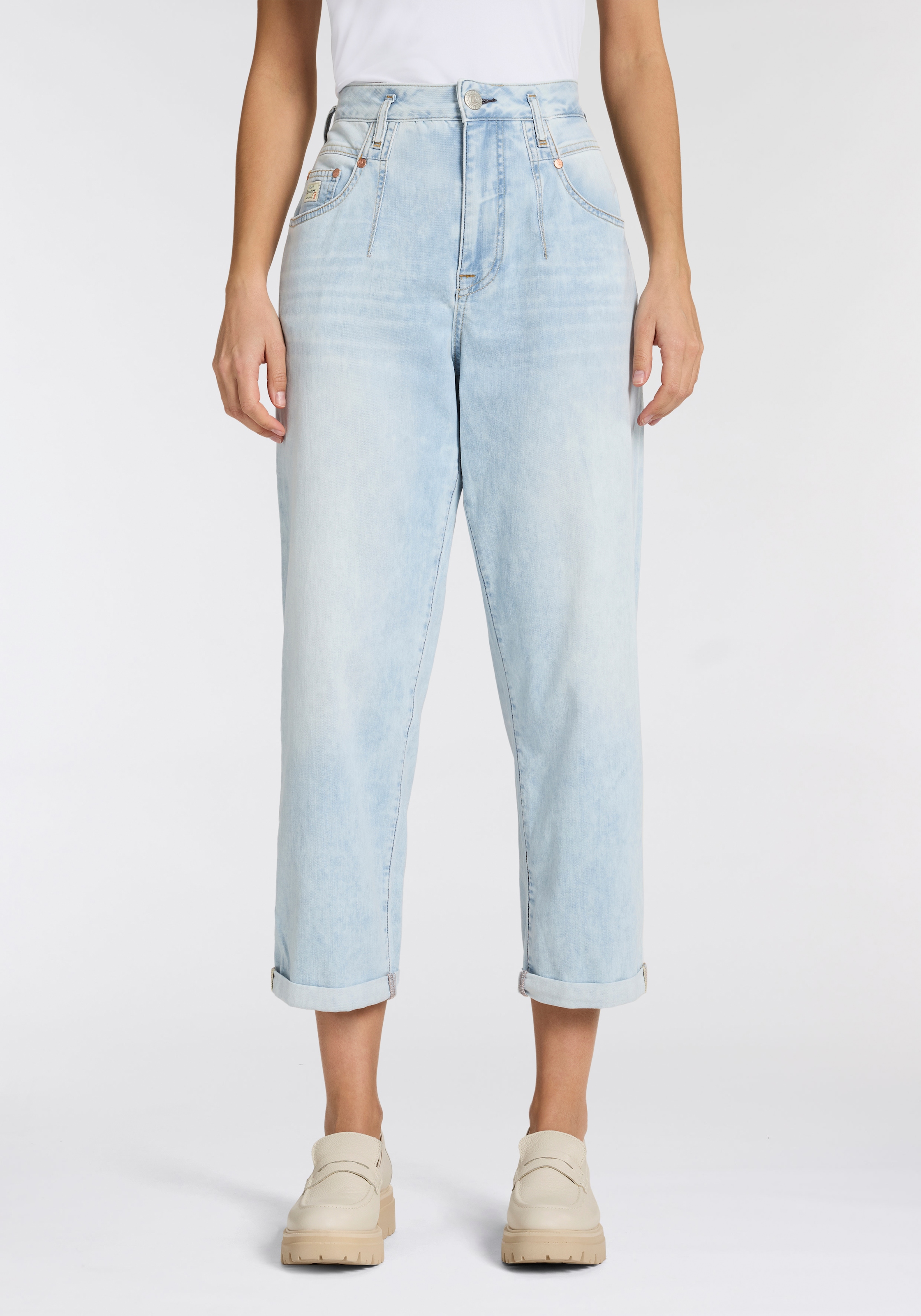 Herrlicher Straight-Jeans »Brooke Denim Light« krempelbar