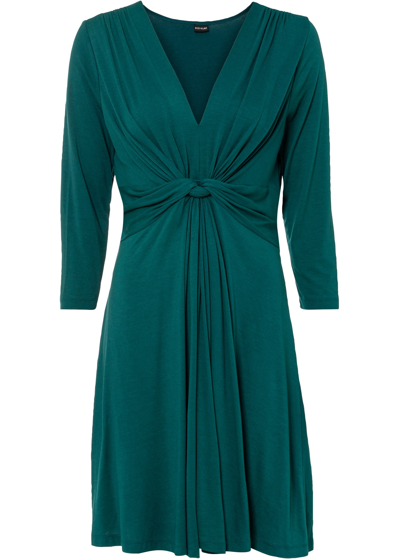 bonprix Jerseykleid »Jerseykleid in fließendem Viskose-Mix« für Alltag, aus Viskose-Mix, ausgestellte Passform, 3/4-Ärmel