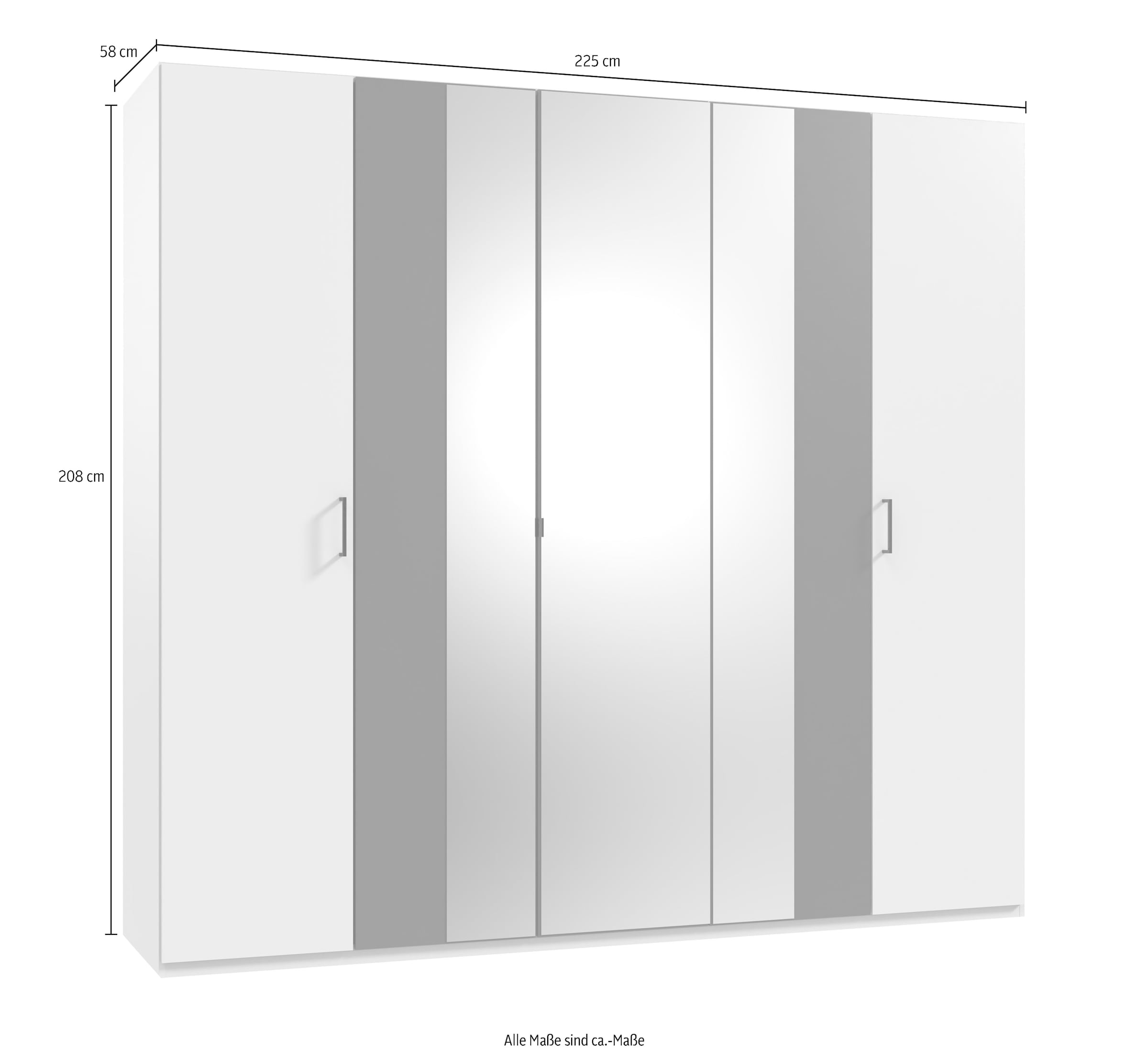 Wimex Drehtürenschrank »Kreta«, mit Spiegeltüren, 225cm breit