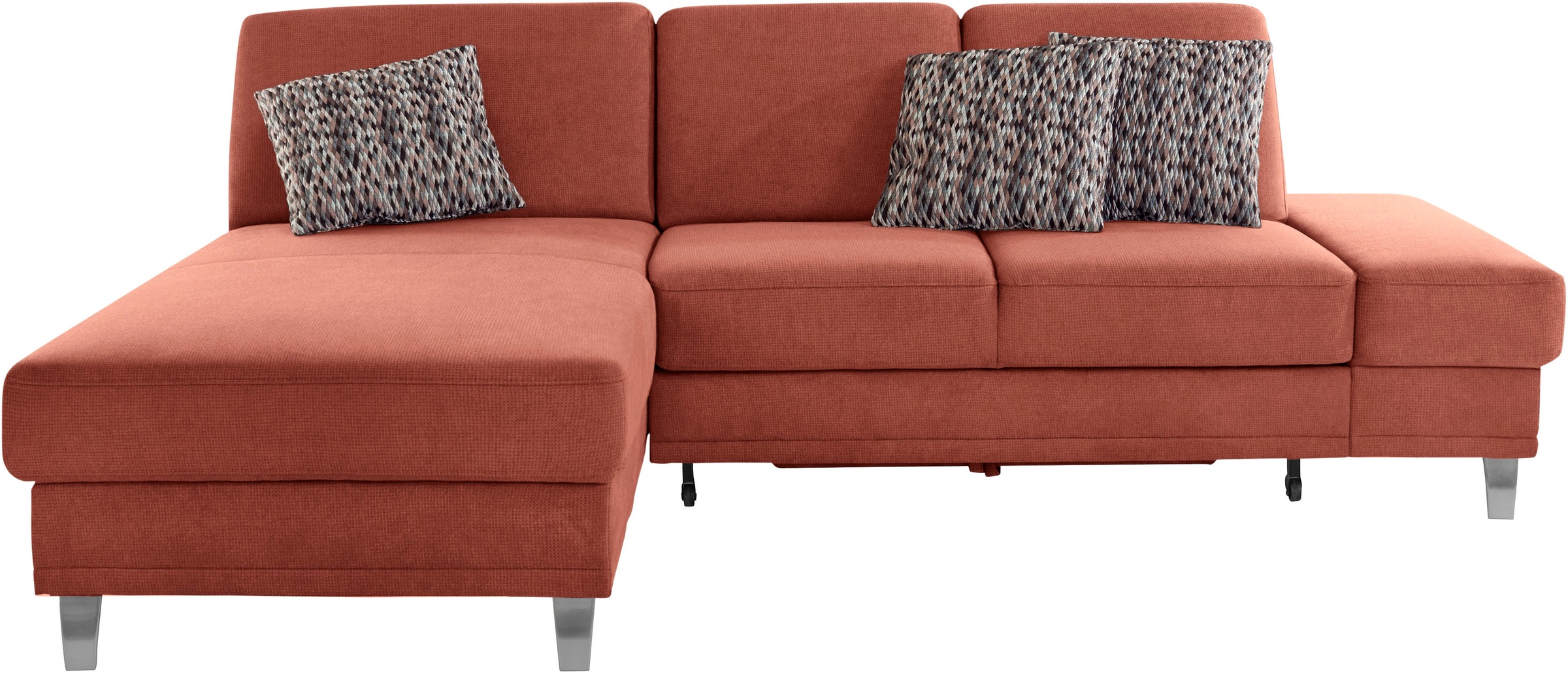sit&more Ecksofa »Clio L-Form«, wahlweise mit Bettfunktion oder Vorziehsitz und Bettkasten, Federkern