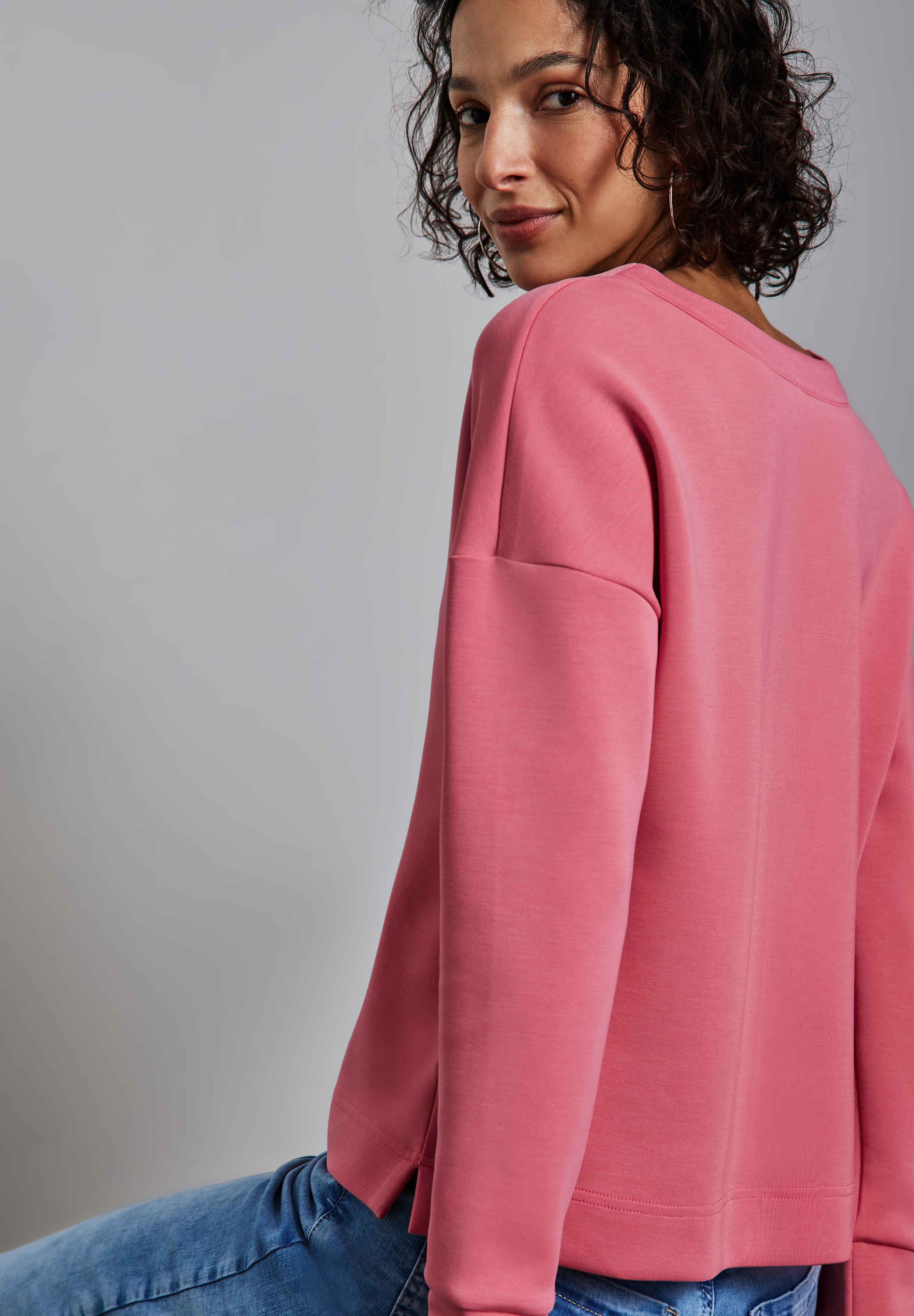 STREET ONE V-Ausschnitt-Pullover, mit Bündchen