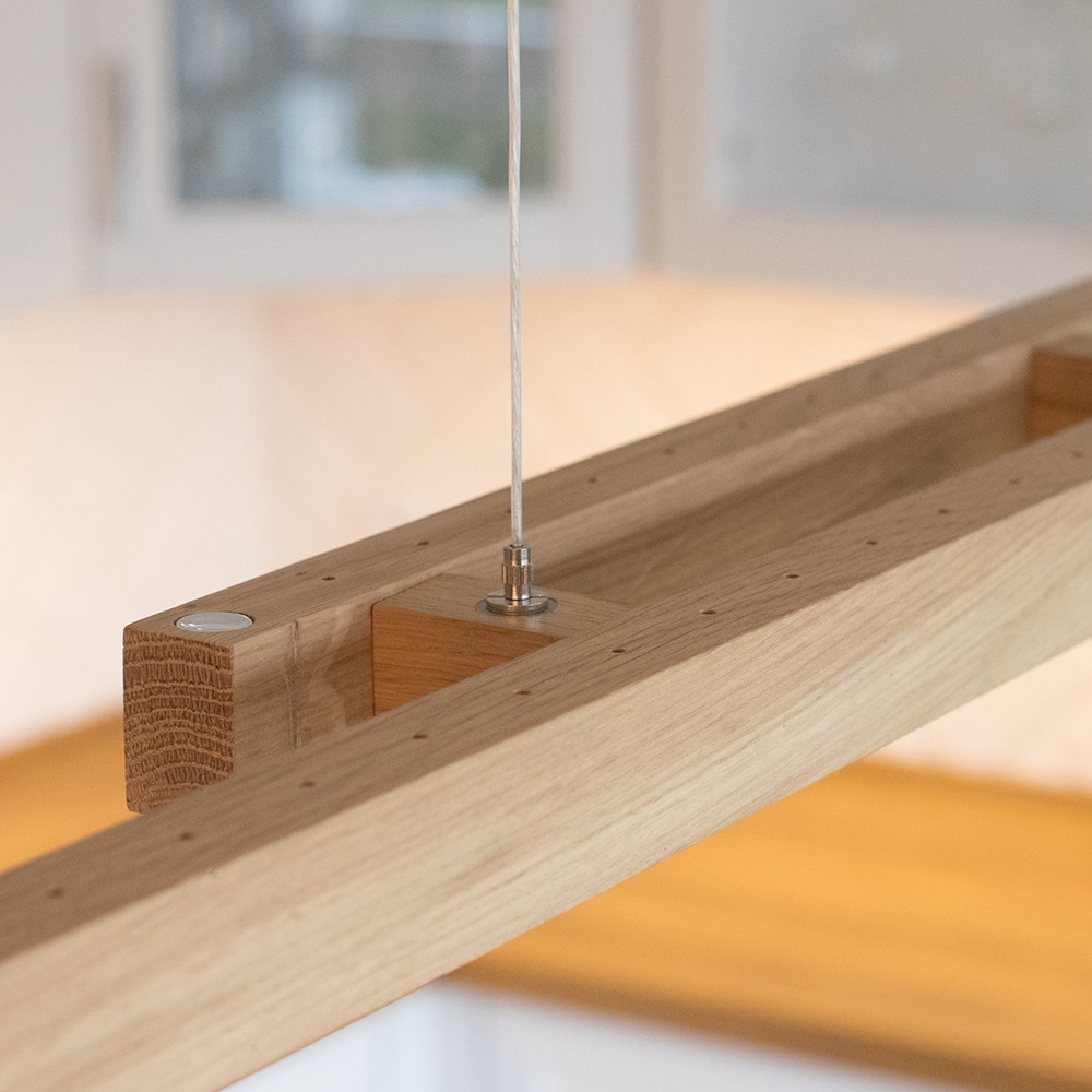 SPOT Light Pendelleuchte »SMAL«, 2 flammig, Leuchtmittel LED-Modul | LED fest integriert, Hängeleuchte, Eichenholz, mit integriertem 24V-LED-Modul, Touch Dimmer