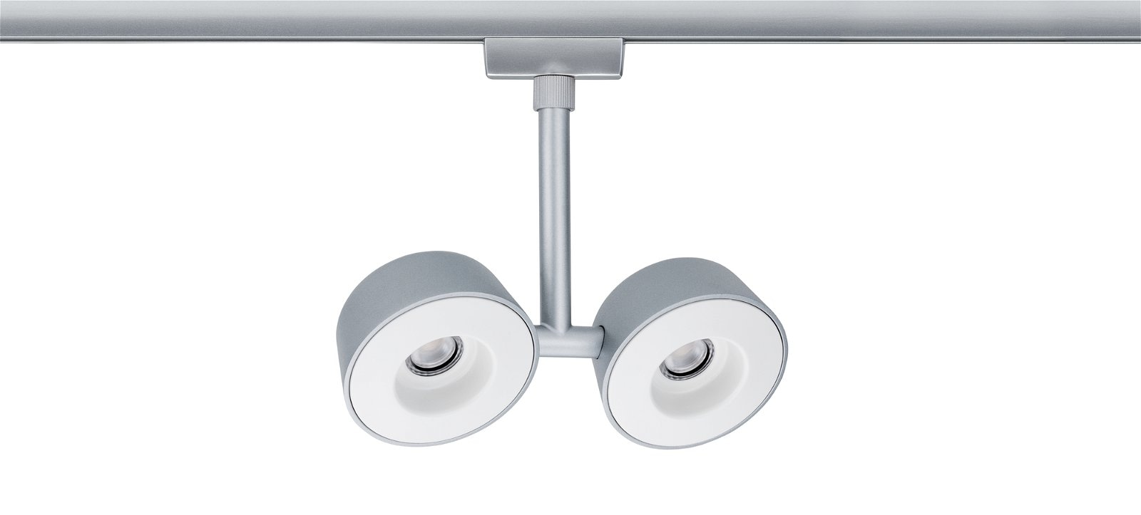 Paulmann Schienensystem-Leuchten »URail Schienenspot Pellet 2x350lm 2x6,7W 2700K 230V Chrom matt, Weiß« 1 Stk. tlg. dimmbar, Doppelspot