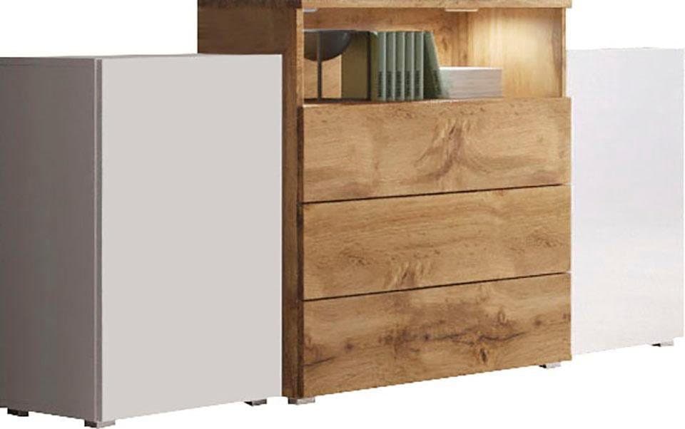 INOSIGN Sideboard »URBAN III«, Moderne Kommode mit 3 Schubladen und 4 Fächern, Breite 150 cm