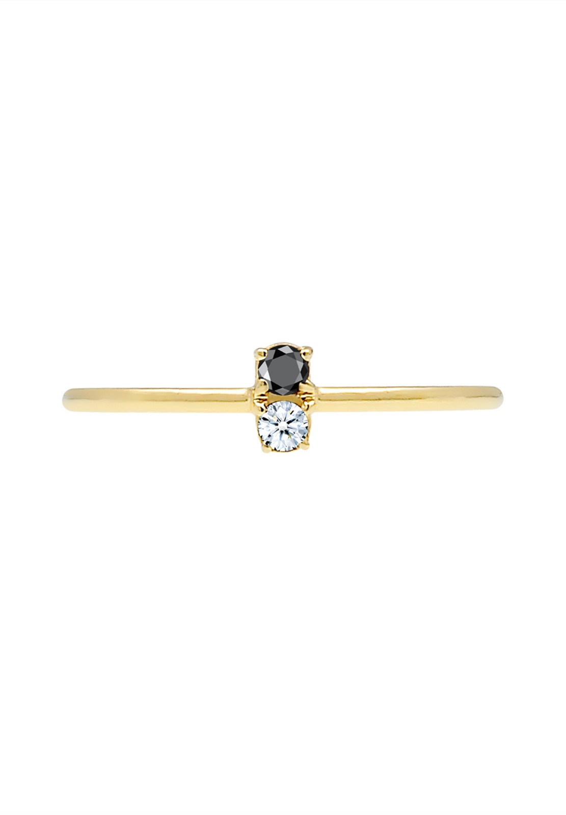 Elli DIAMONDS Verlobungsring »Ring Verlobungsring Schwarzer Diamant (0.06 ct) 375 Gelbgold«