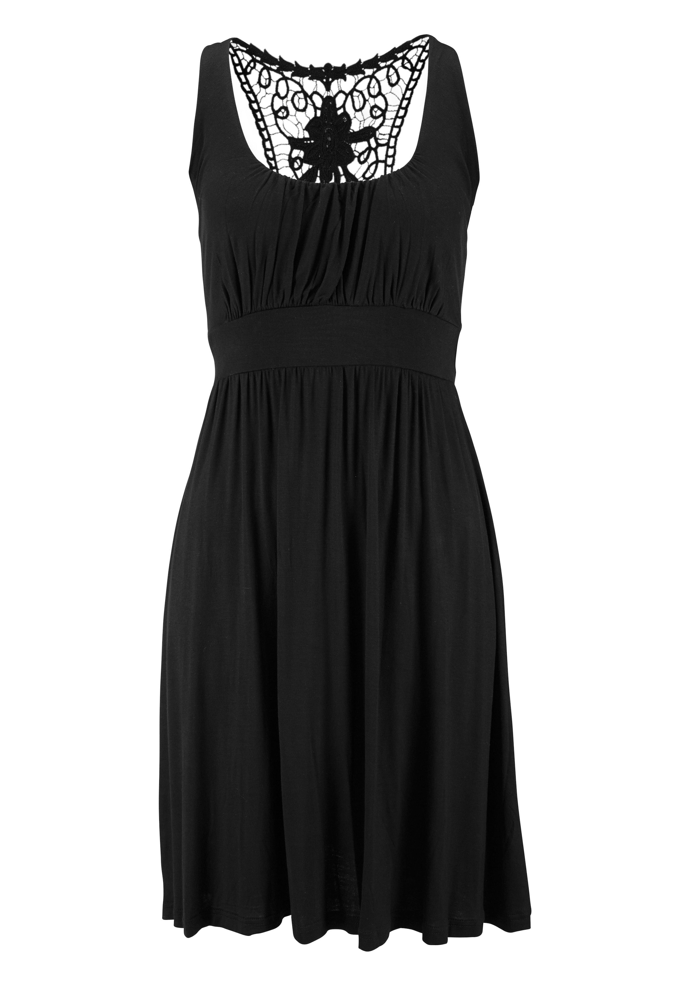 LASCANA Strandkleid, mit Spitzenrücken, elastisches Sommerkleid, Spitzenkleid