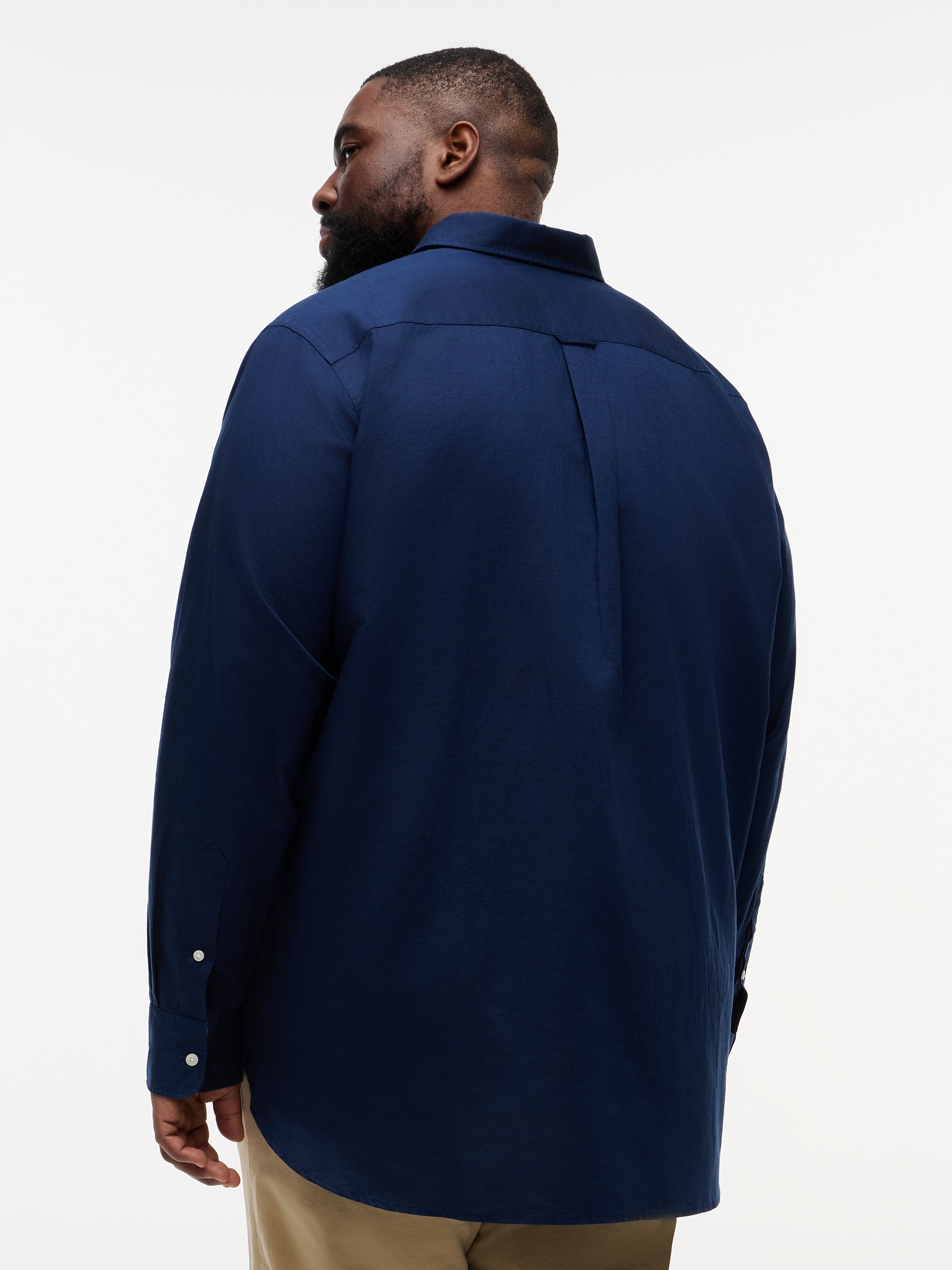 Tommy Hilfiger Big & Tall Langarmhemd »BT- LINEN« Große Größen Regular Fit Button-down-Leinenmix