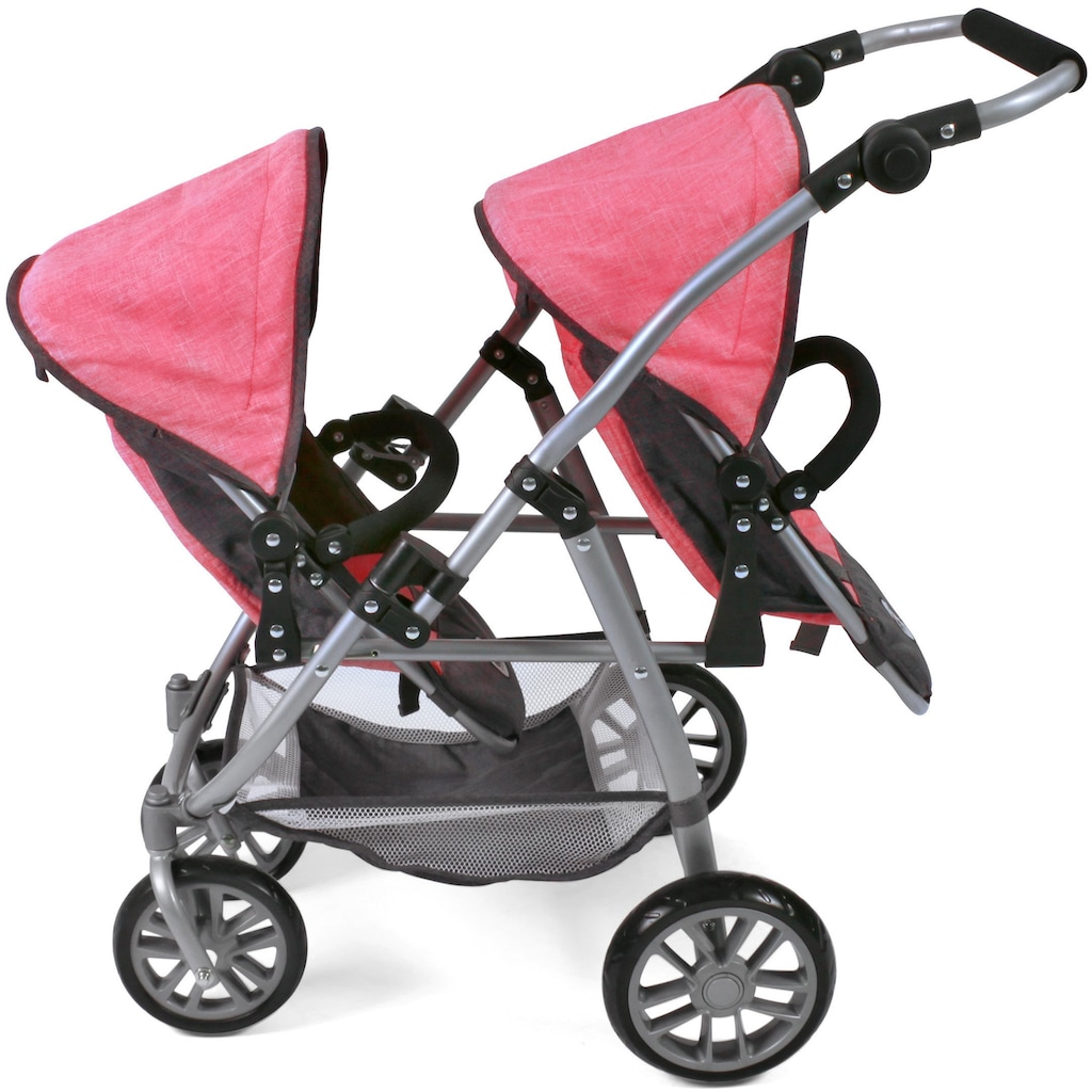 CHIC2000 Puppen-Zwillingsbuggy »Vario, Anthrazit-Pink«