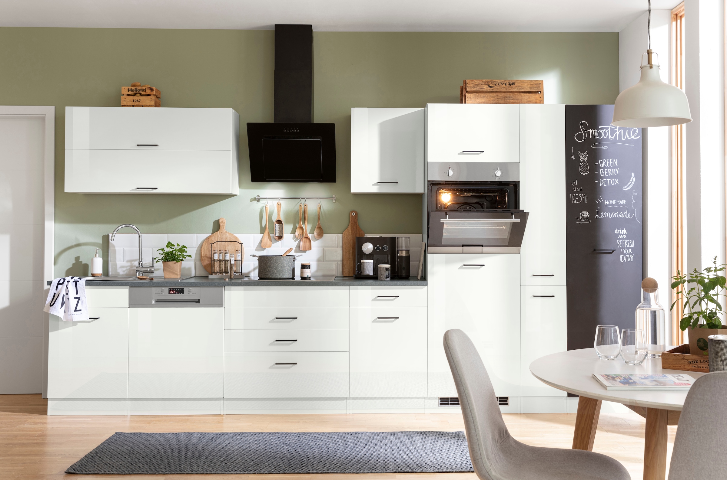 KOCHSTATION Küchenzeile »KS-Trier« ohne E-Geräte, Breite 380 cm