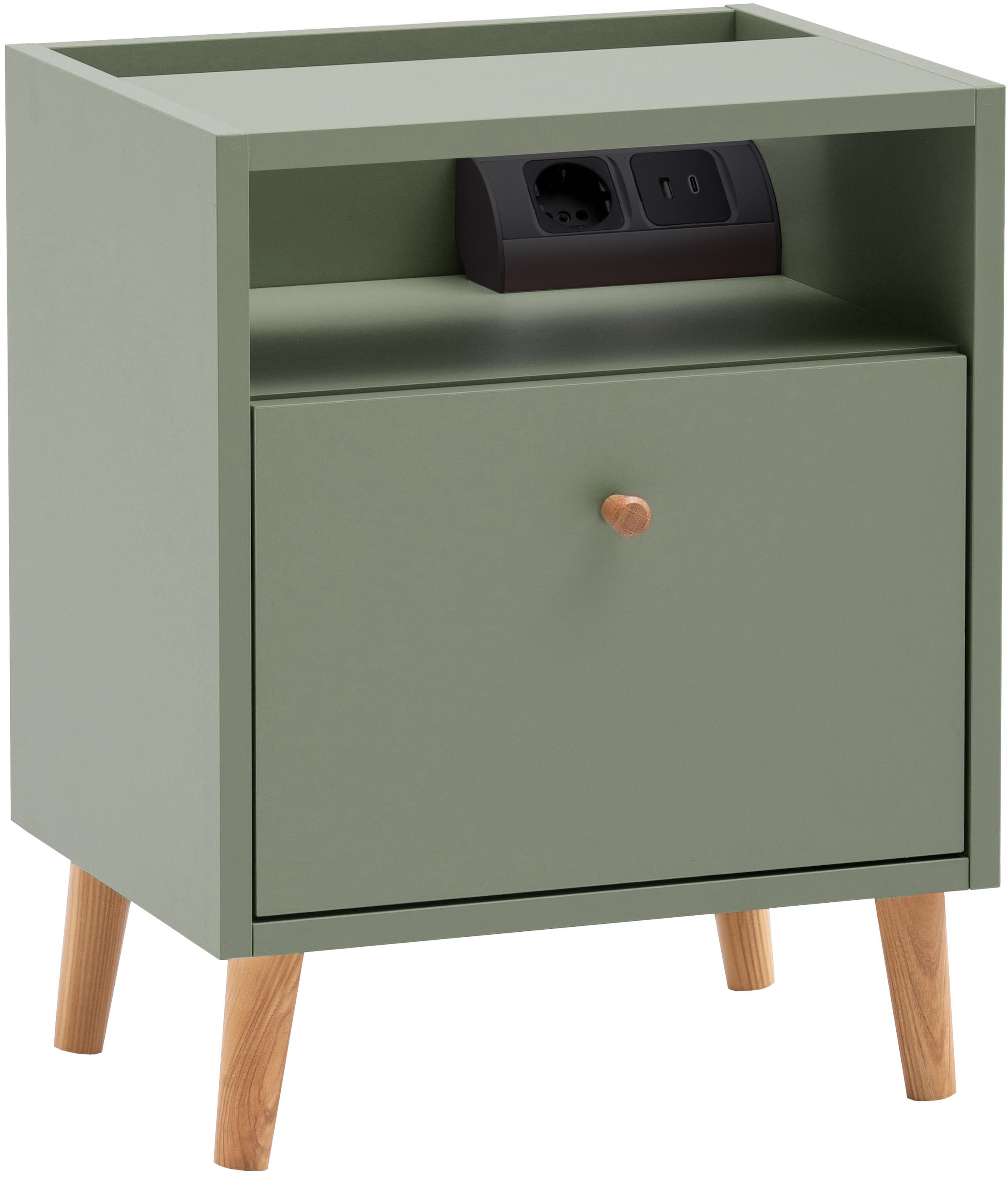 Tchibo - Nachttisch »Bjarne« mit Ladefunktion - 40,2x32,7x50cm - braun -