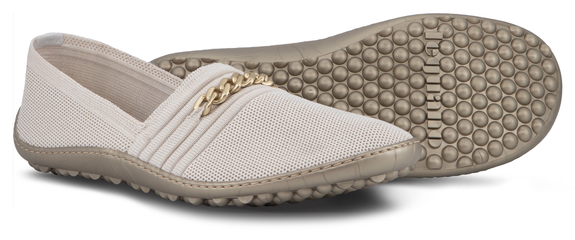 Leguano Barfußschuh »LADY FAMOUS«  Flats, Ballerina, Bequemschuh mit goldfarbener Zierkette