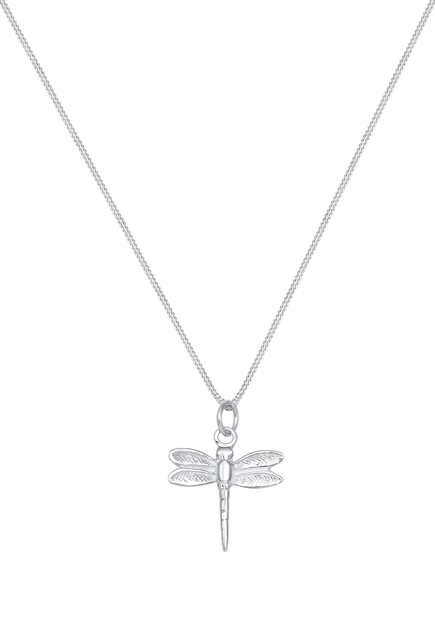 Elli Kette mit Anhänger »Halskette Libelle Panzerkette Tier Natur 925 Silber«