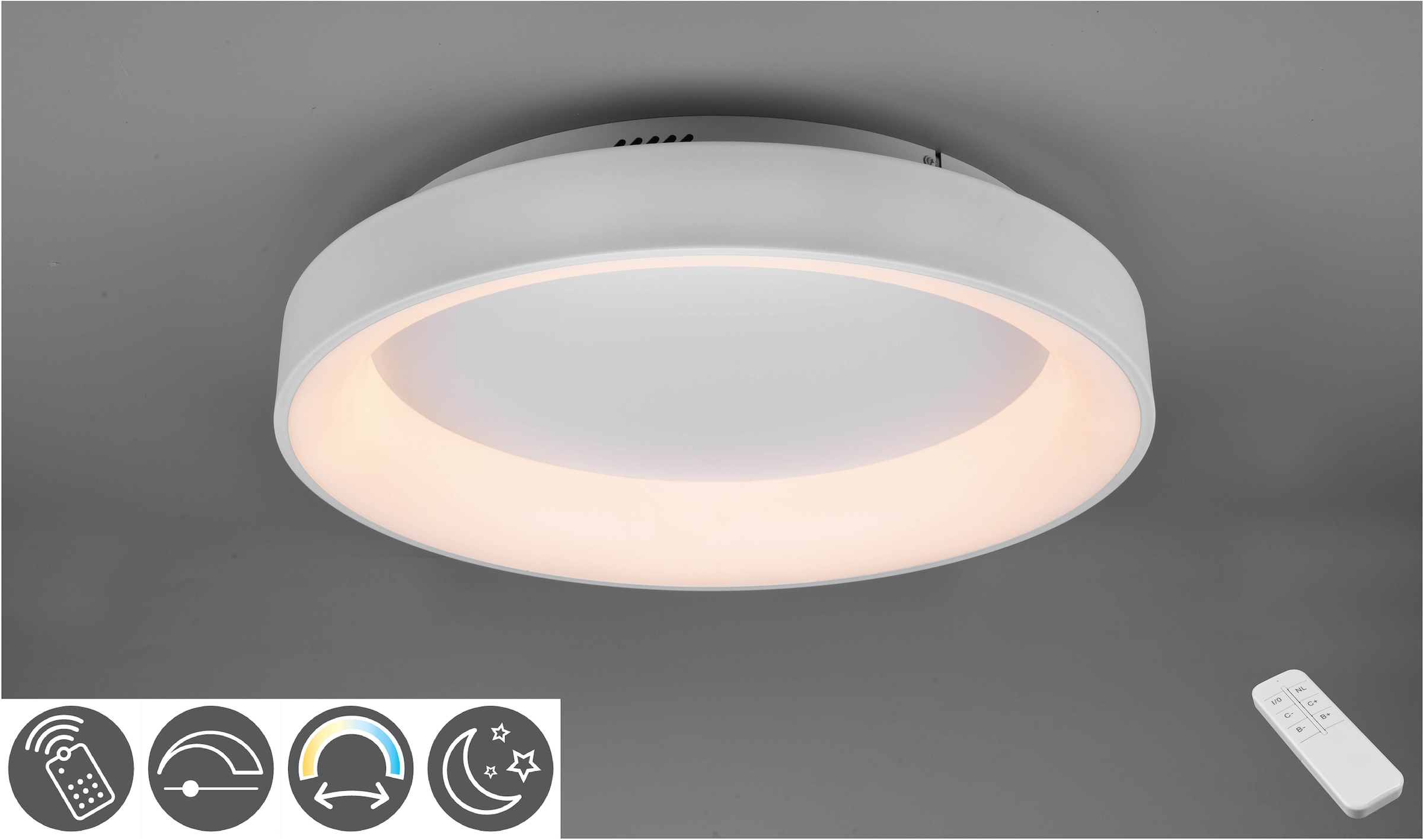 TRIO Leuchten LED Garantie Lichtfarbe flammig-flammig, Deckenleuchte Jahren einstellbar, online integrierter 3 mit stufenlos kaufen 1 Dimmer, »GIRONA«, XXL Nachtlicht 