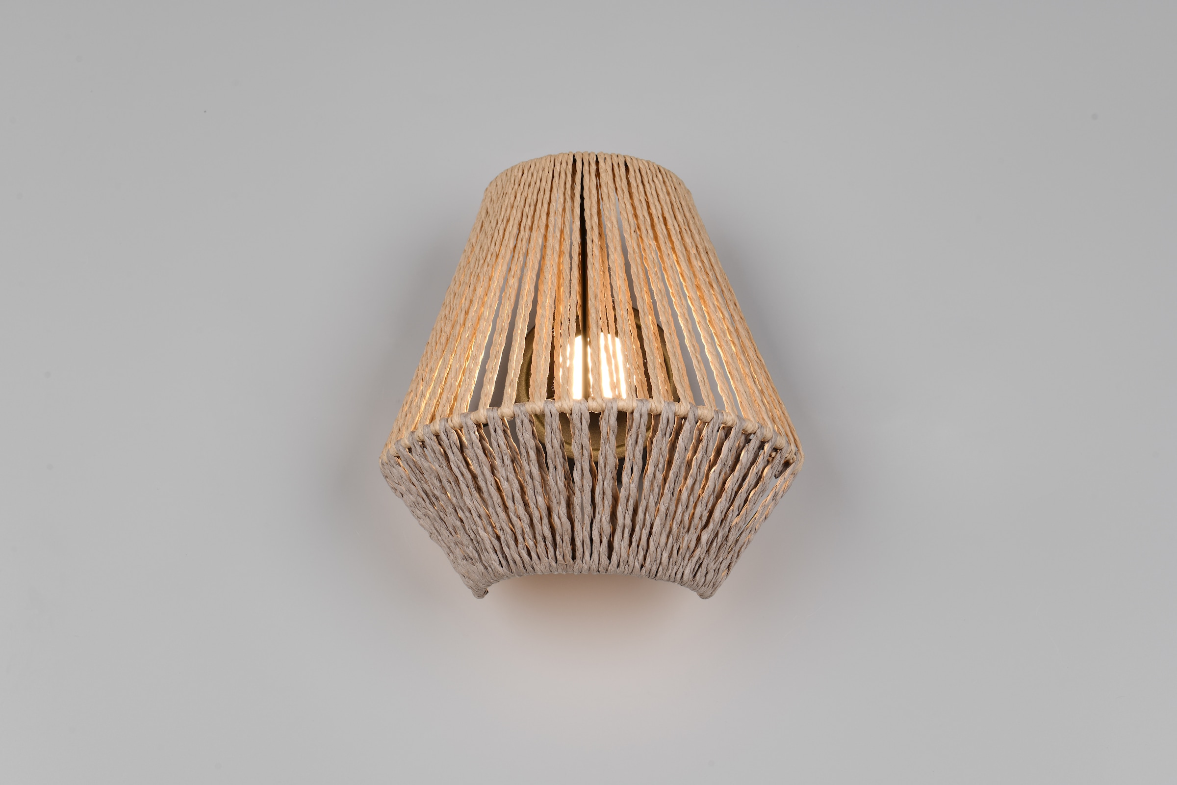 REALITY Leuchten LED Wandleuchte »LIRA, Akku Wandlampe, USB Ladeanschluss, 1,5W 140 Lumen 3000K warmweiß« LED-Board 1 Stk. Warmweiß Lampenschirm aus Papiergarn, Touchdimmer, max 8h Akkulaufzeit