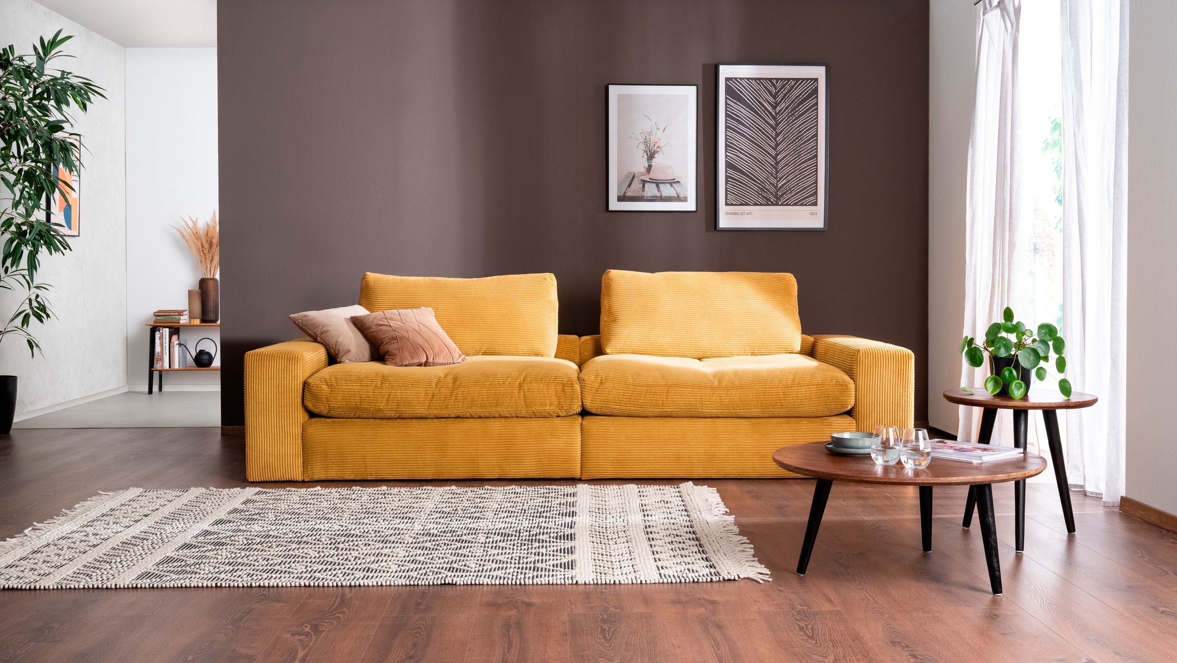 alina Big-Sofa »Sandy«, 266 cm breit und 123 cm tief, in modernem Cordstoff