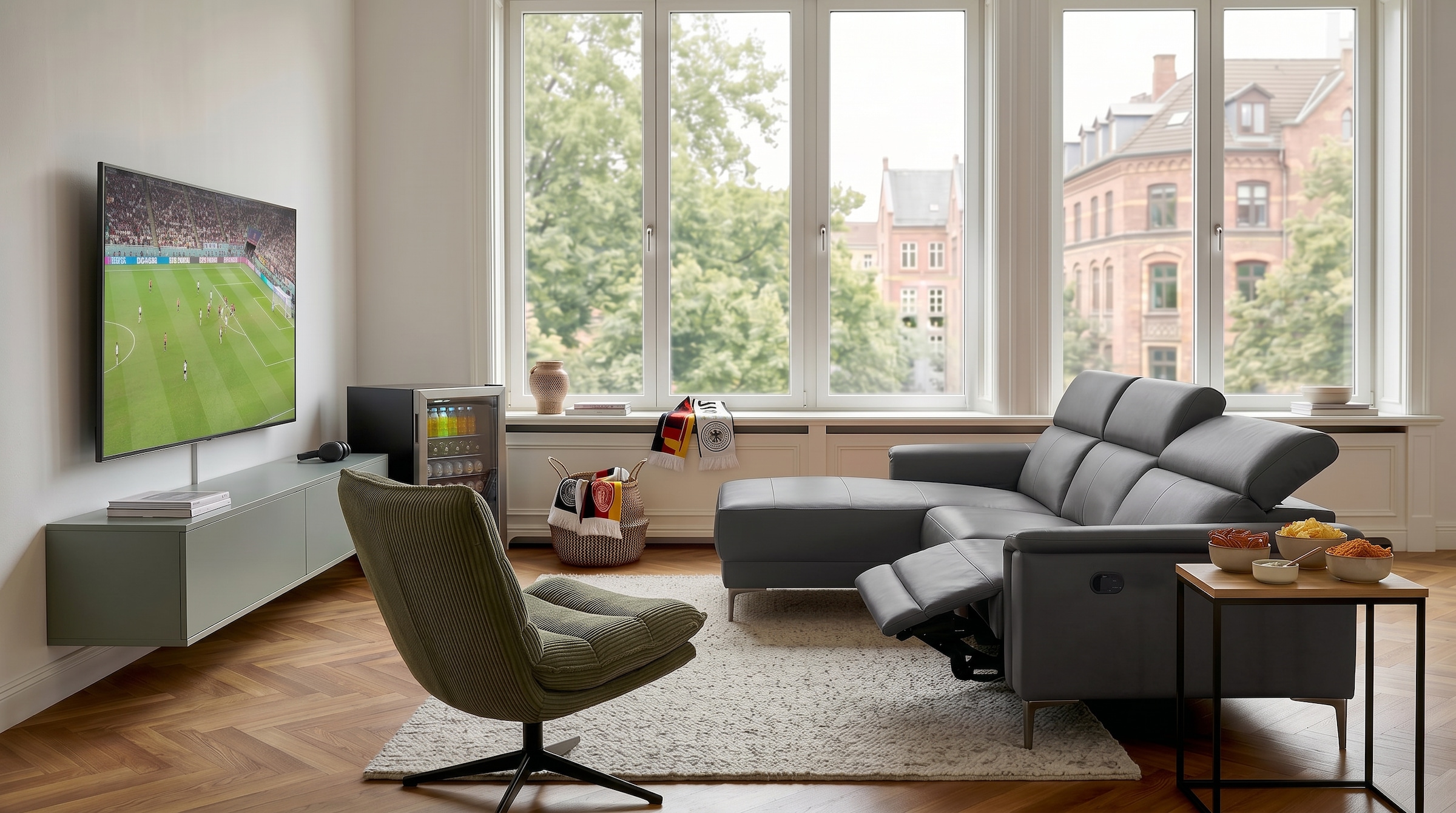 OTTO home Ecksofa »LUND, L-Form, 261cm, man. o. elektr. Relaxfunktion (mit USB-A)« und Kopfteilverstellung