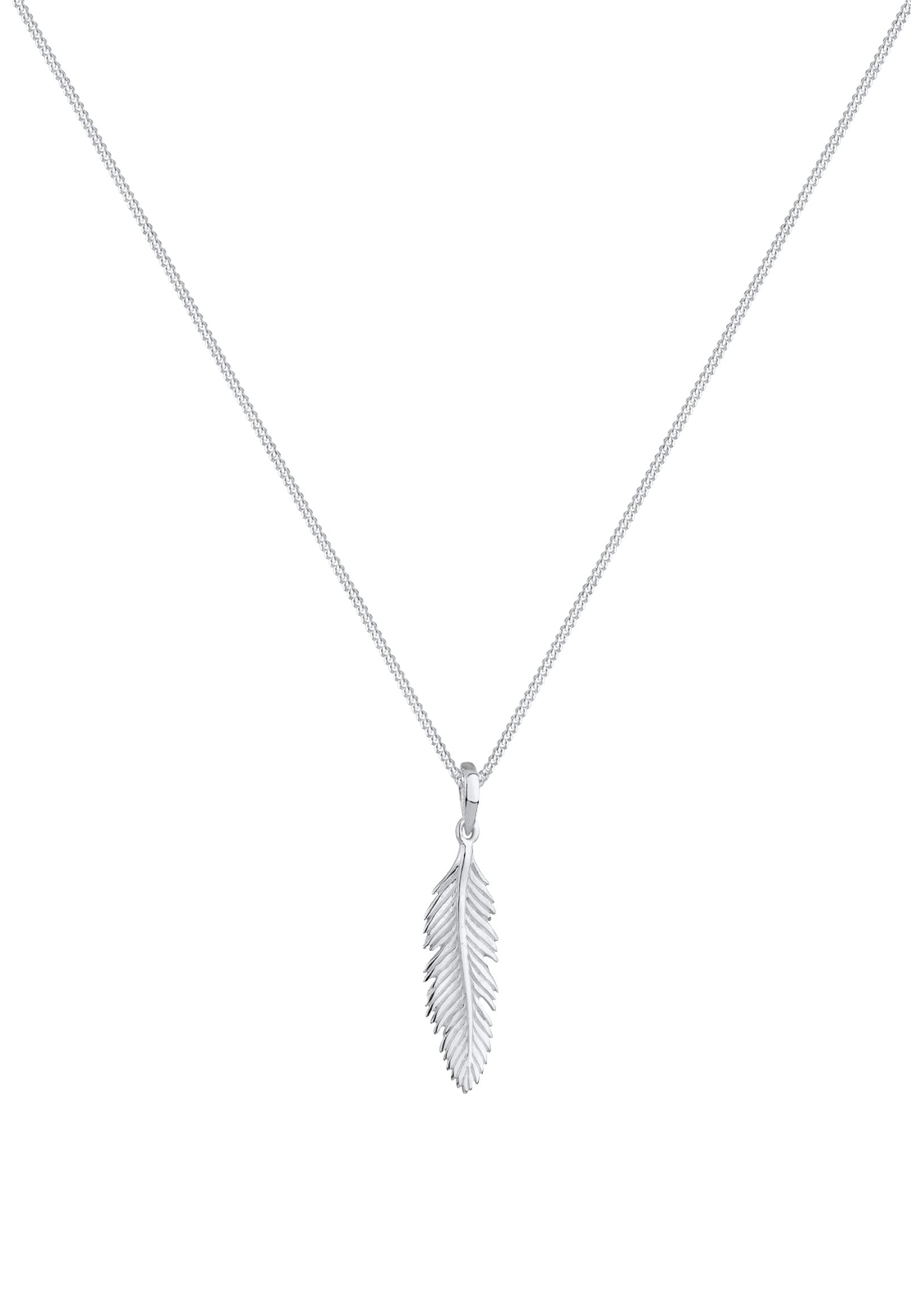 Elli Kette mit Anhänger »Halskette mit Feder Anhänger aus 925 Sterling Silber«