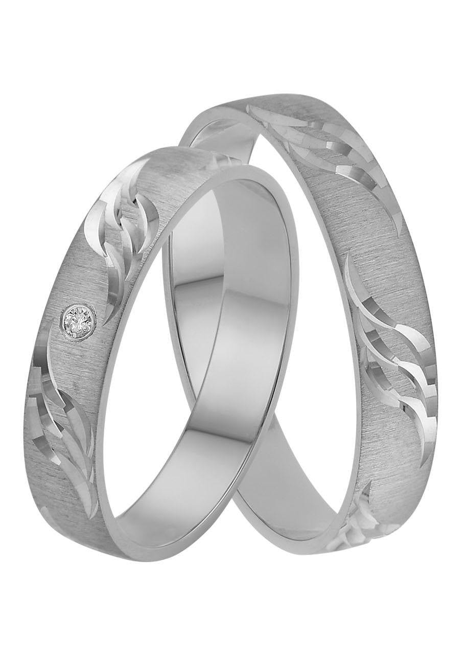 Firetti Trauring »Schmuck Geschenk Gold 375 Hochzeit Ehering "LIEBE" Welle« Made in Germany, wahlweise mit oder ohne Brillant