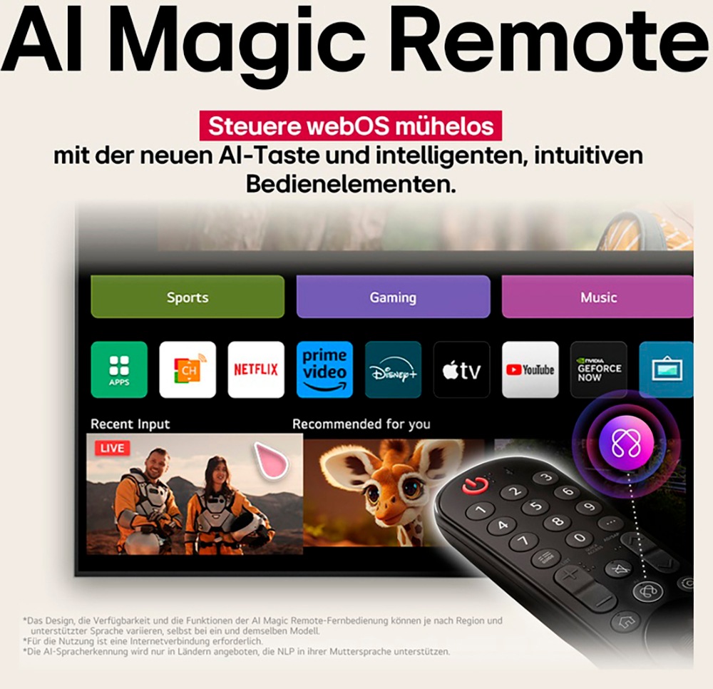 LG OLED-Fernseher »OLED83G58LW« 210 cm/83 ″ Smart-TV