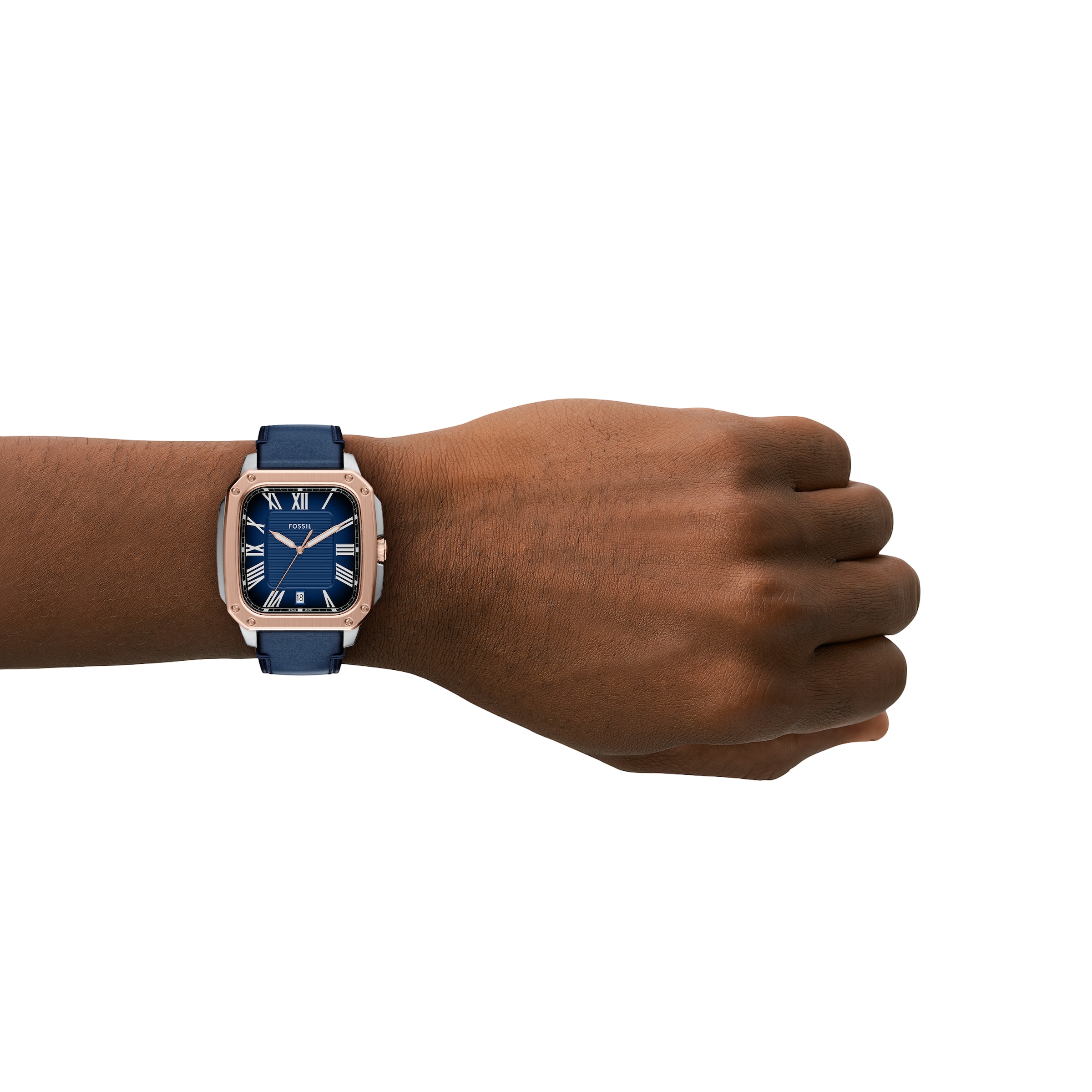 Fossil Quarzuhr »Crosby« Armbanduhr, Herrenuhr, Lederarmband, analog, Tag