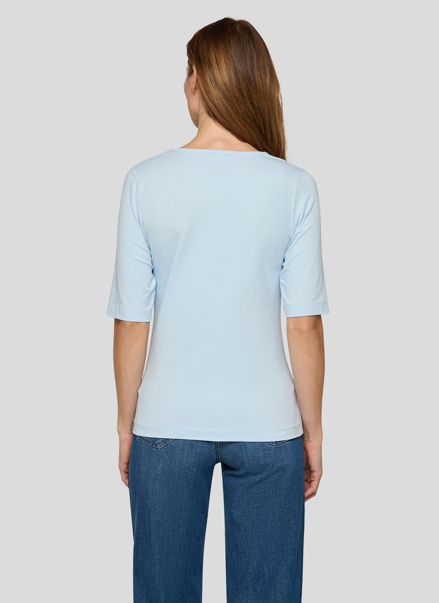 Rabe Kurzarmshirt unifarben, mit Rundhals