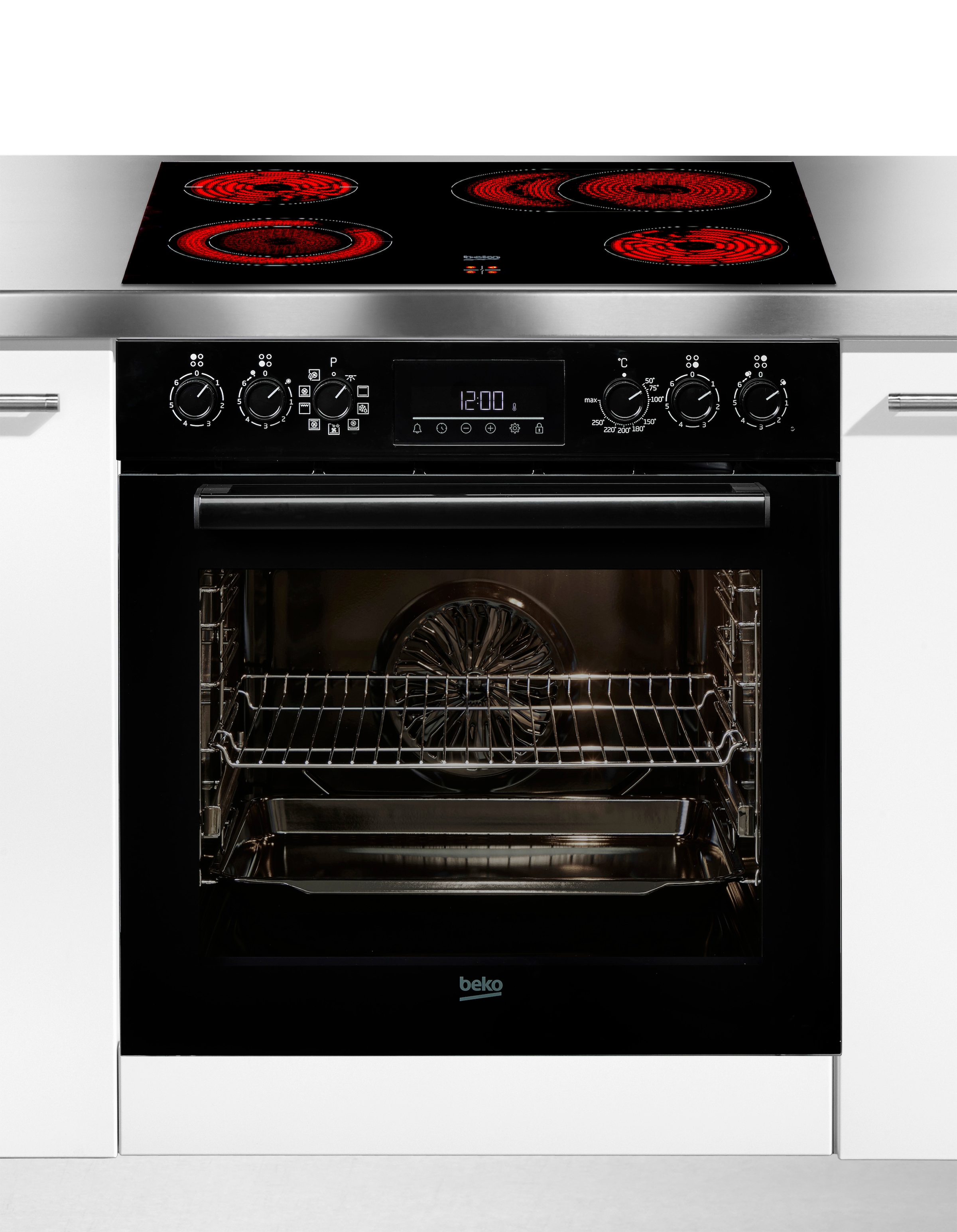 BEKO Elektro-Herd-Set »BBUM1132B« mit 1-fach-Teleskopauszug AeroPerfect