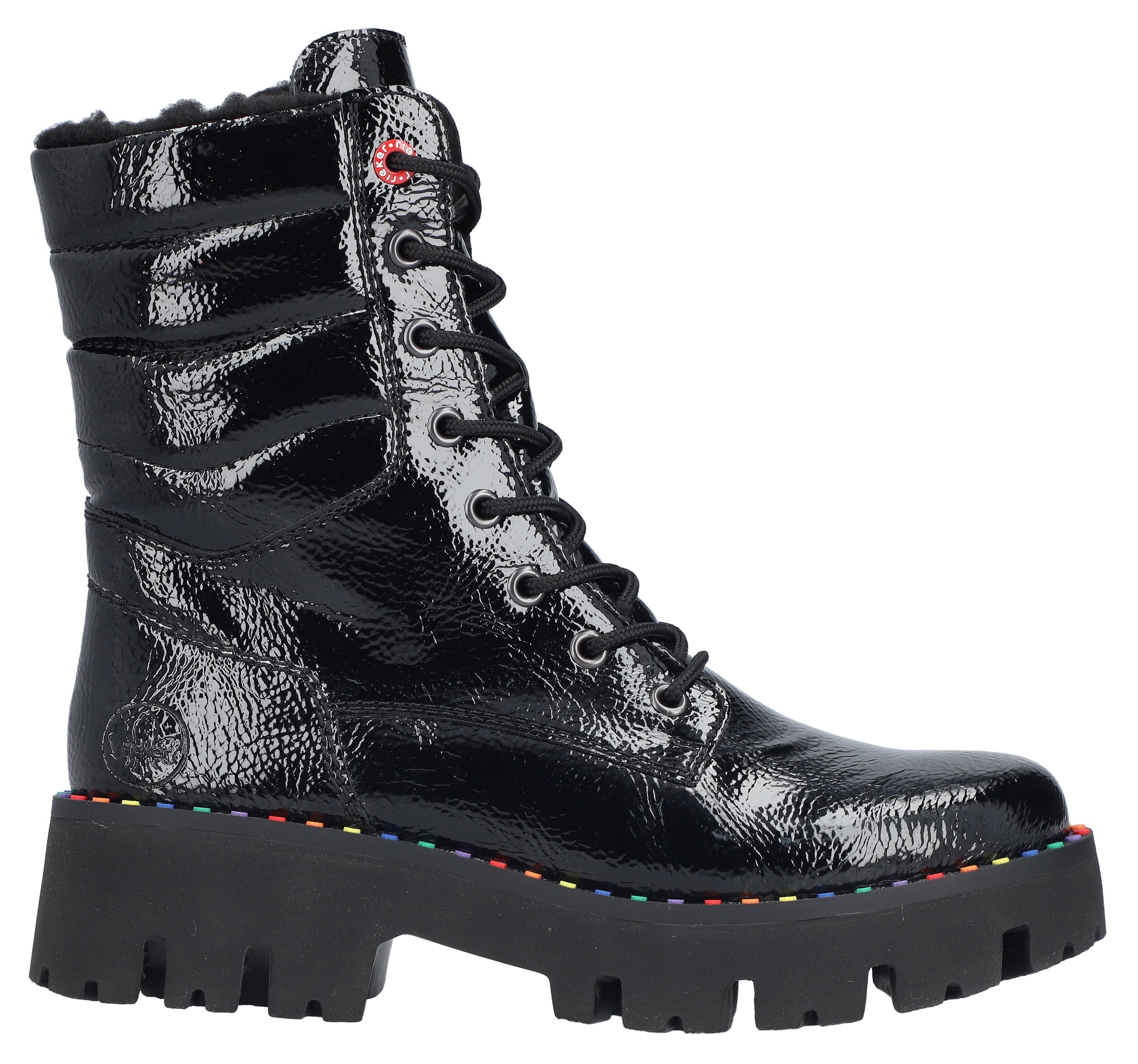 Rieker Winterstiefelette  Plateauboots, Winterboots, Lackstiefelette mit Innen-Reißverschluss