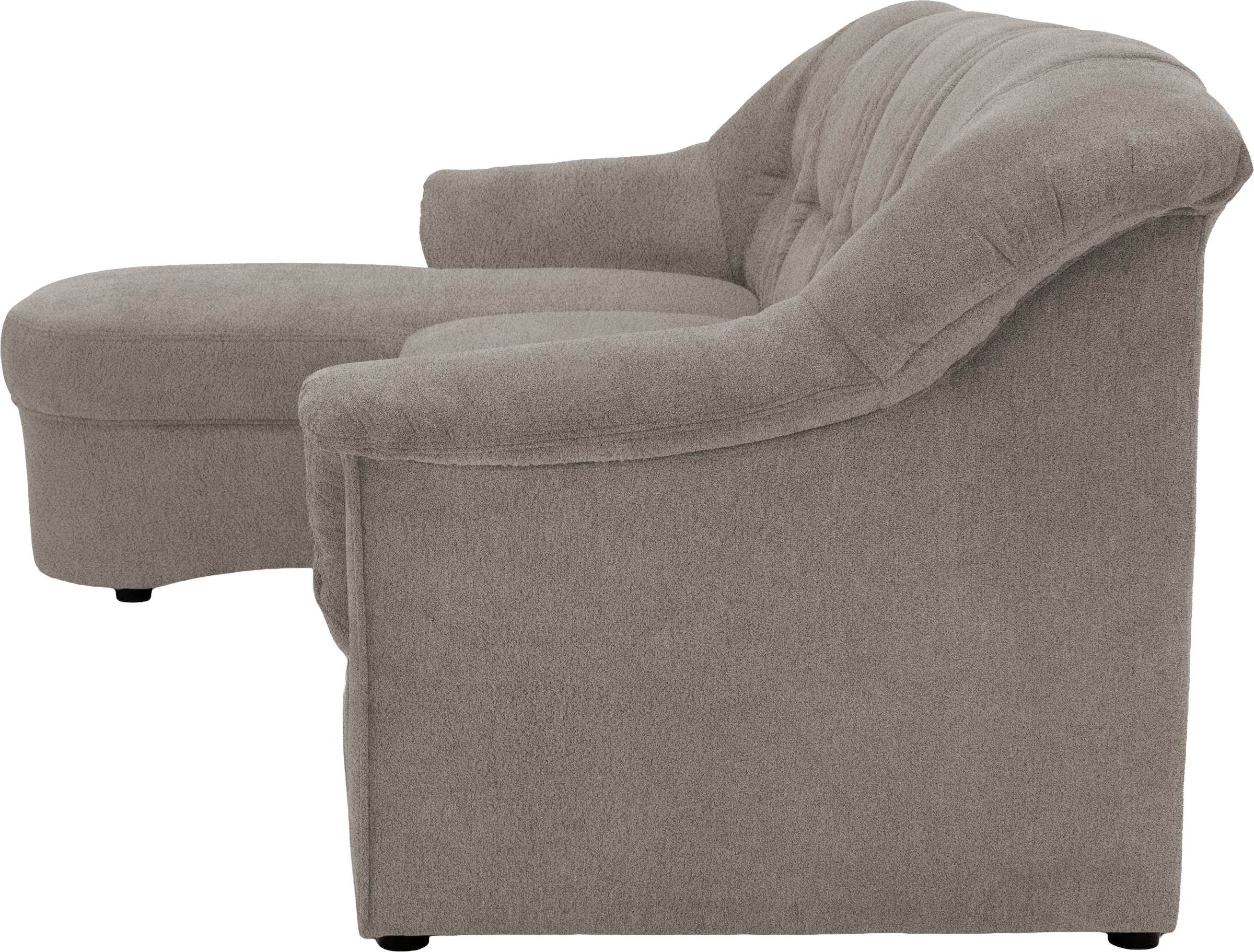 OTTO home Ecksofa »Langelland 232 x 146 cm, auch mit Schlaffunktion, mittelfester Sitz« L-Form, mit Federkern, pflegeleichter, weicher Luxus-Microfaser