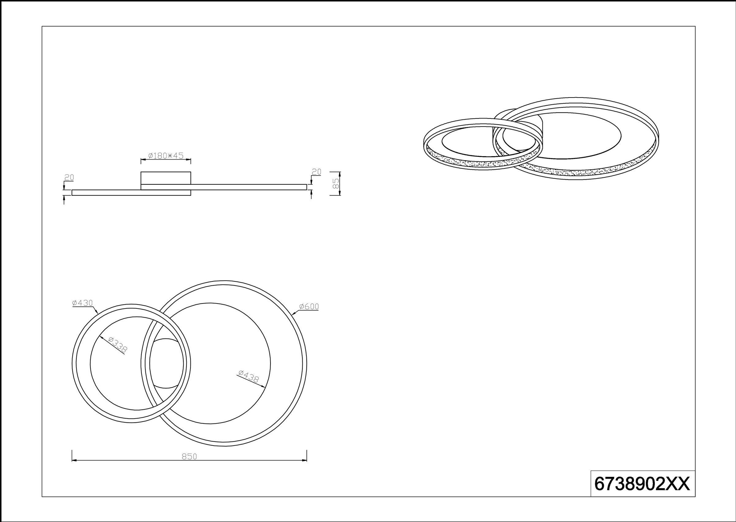 TRIO Leuchten LED Deckenleuchte »Granada« LED-Board 1 Stk. Warmweiß LED Deckenlampe, Switch Dimmer