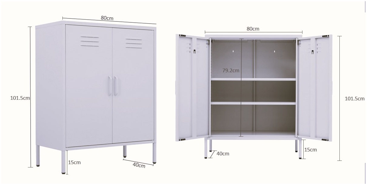 OTTO home Wäscheschrank »Siena Metallschrank Stahlschrank Mehrzweckschrank Beistellschrank« Breite 80cm , idealer Wäscheschrank im Loft Design,  Bestseller Stahlschrank Kommode mit 2 Türen