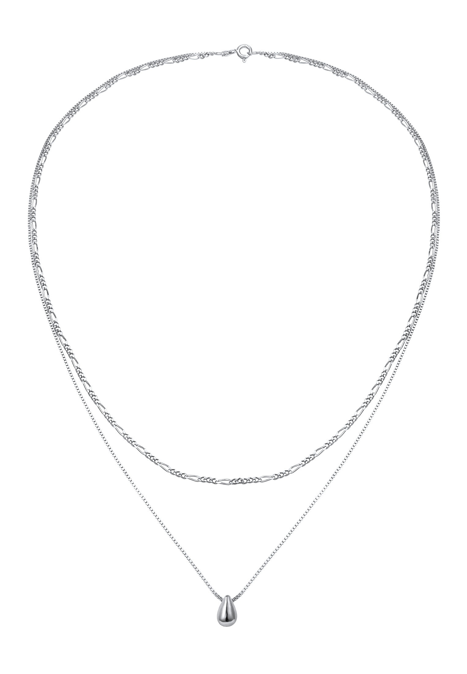 Elli Silberkette »Halskette Layer Tropfen 2-lagig 925 Sterling Silber«